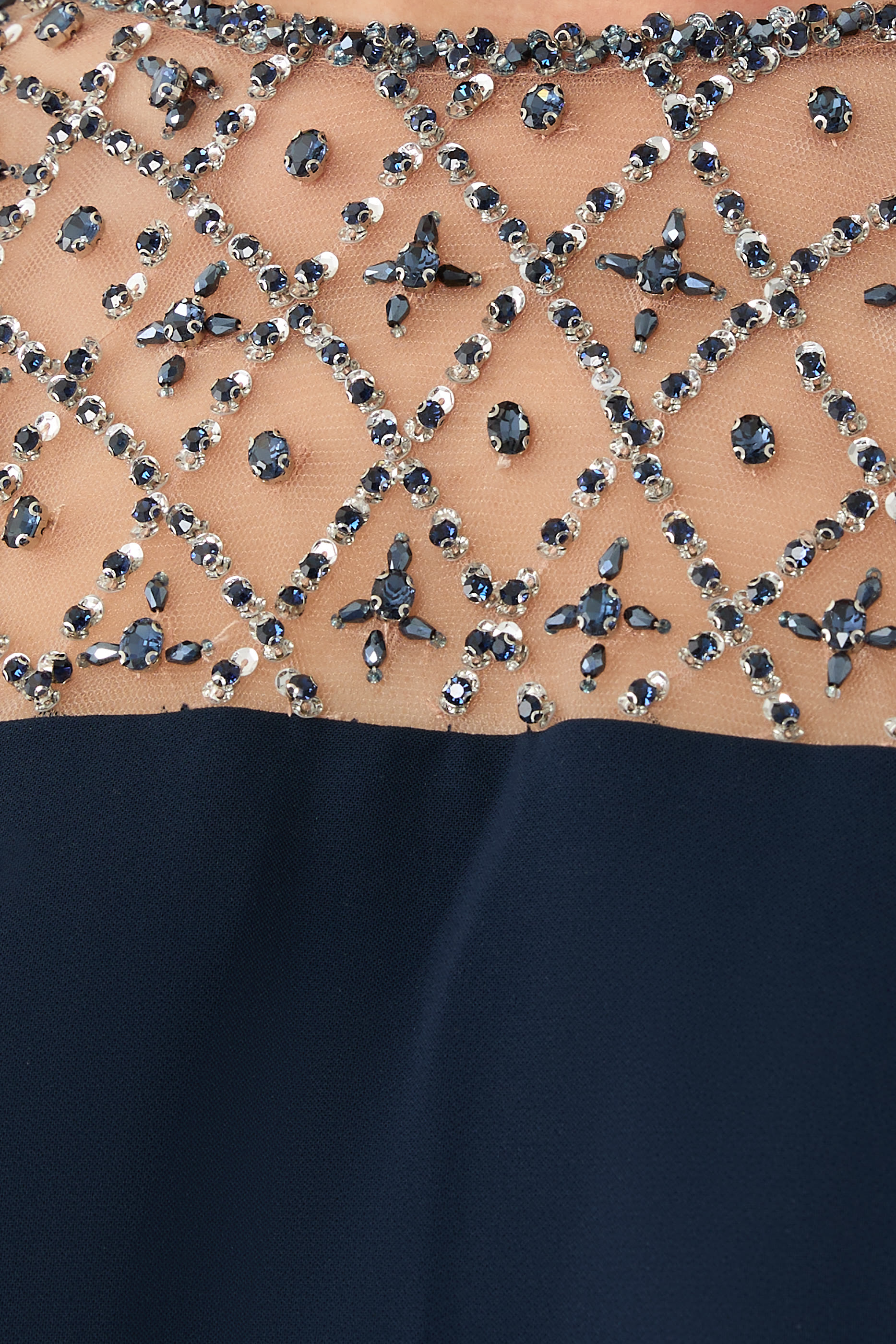 Beaded Cape Sleeve Evening Gown