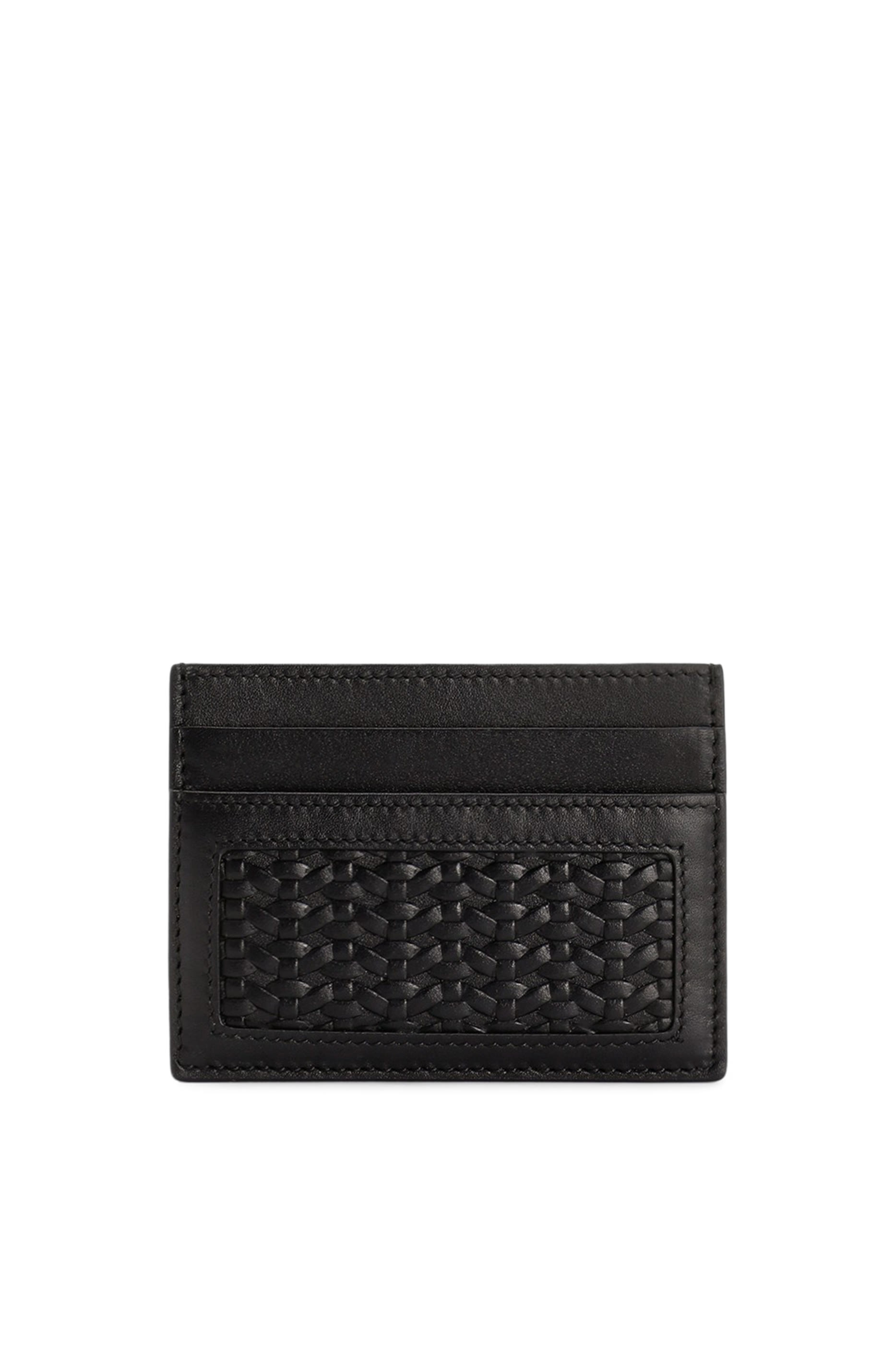 Woven Plongé Calfskin Card Holder