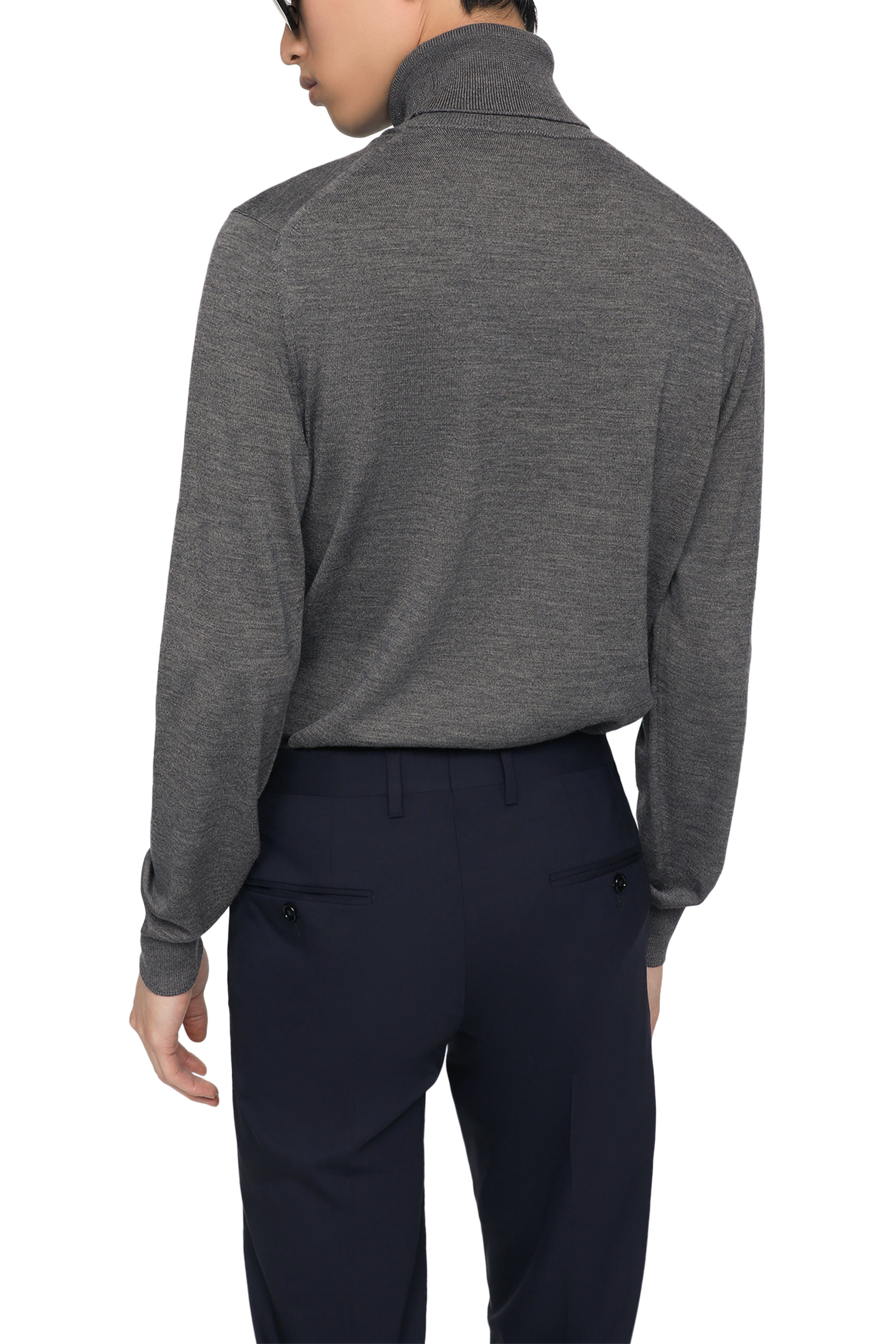  Wool Turtle-Neck Sweater with Branded Tag