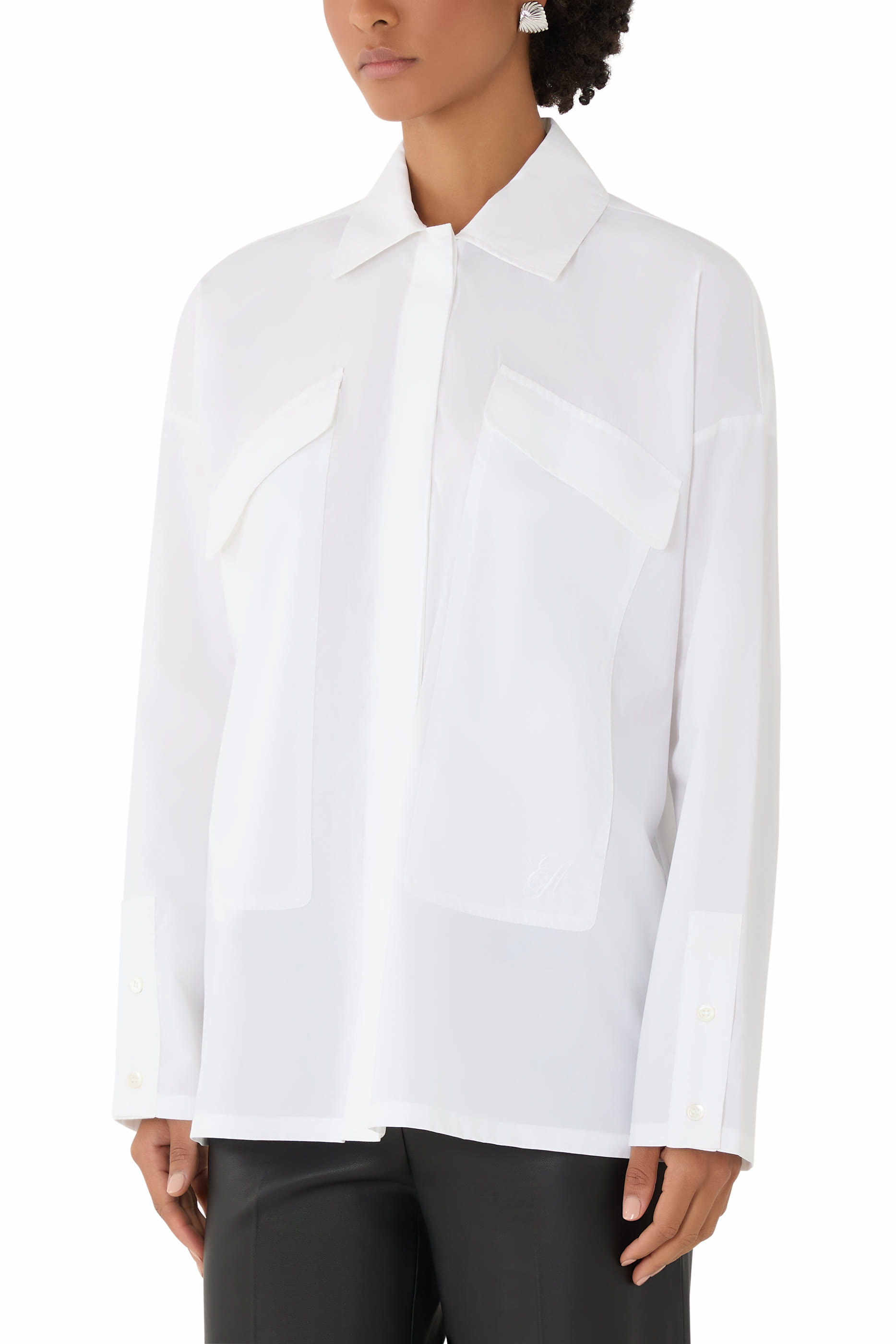 Front-Pocket Button-Up Shirt