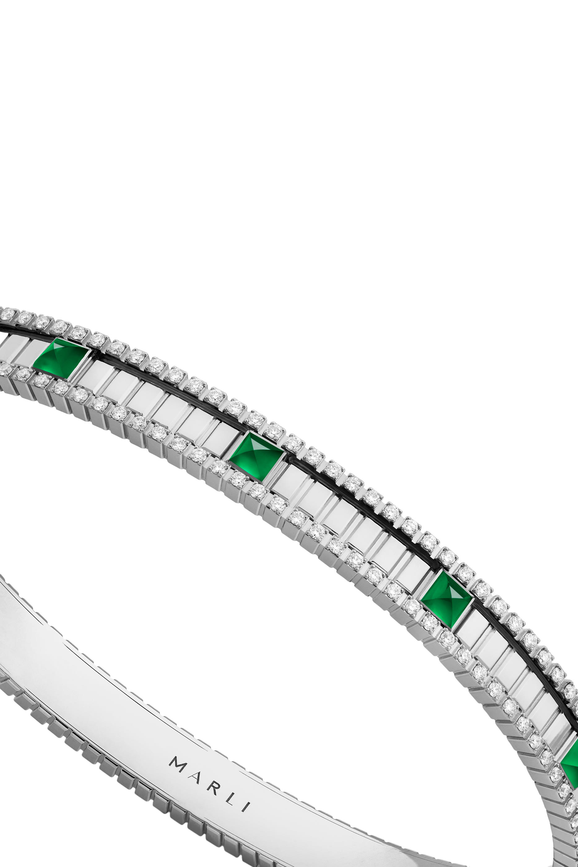 LIFE Diamond Hinged Bangle, 18k White Gold & Gemstones