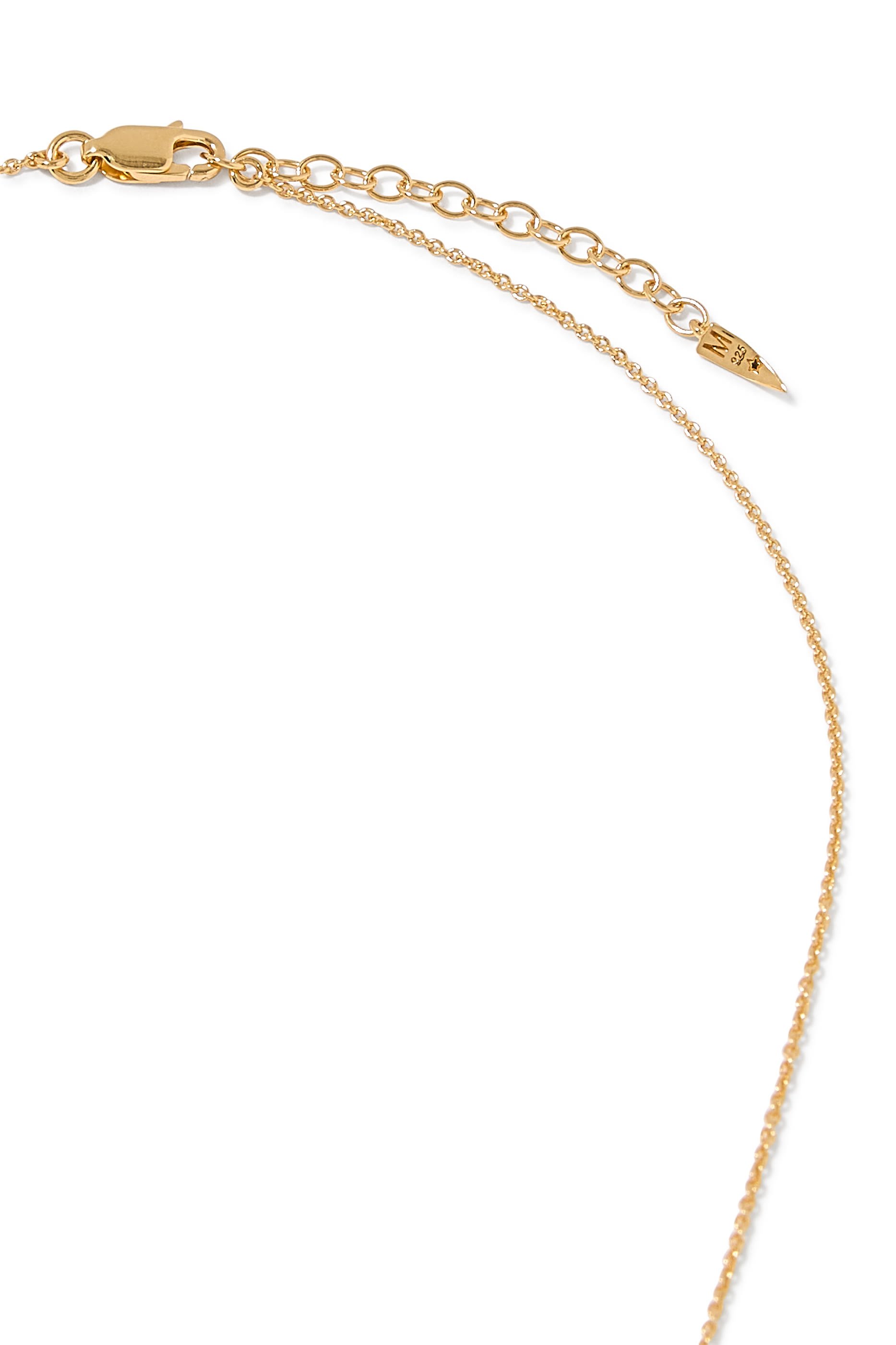 Curly Molten Mini Initial Necklace - R, 18k Recycled Gold Vermeil on Recycled Sterling Silver