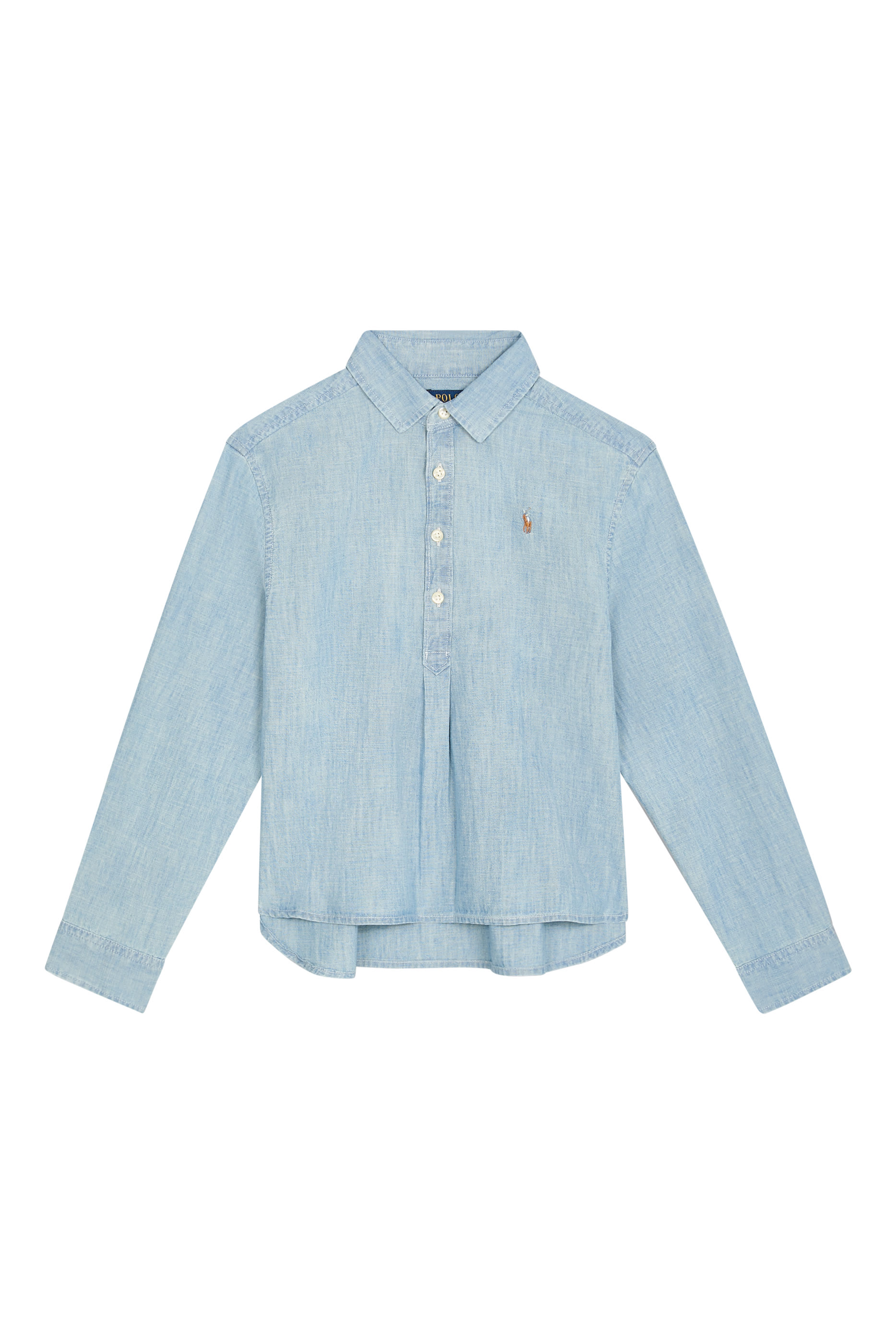 Kids Polo Pony-Embroidered Button-Down Shirt