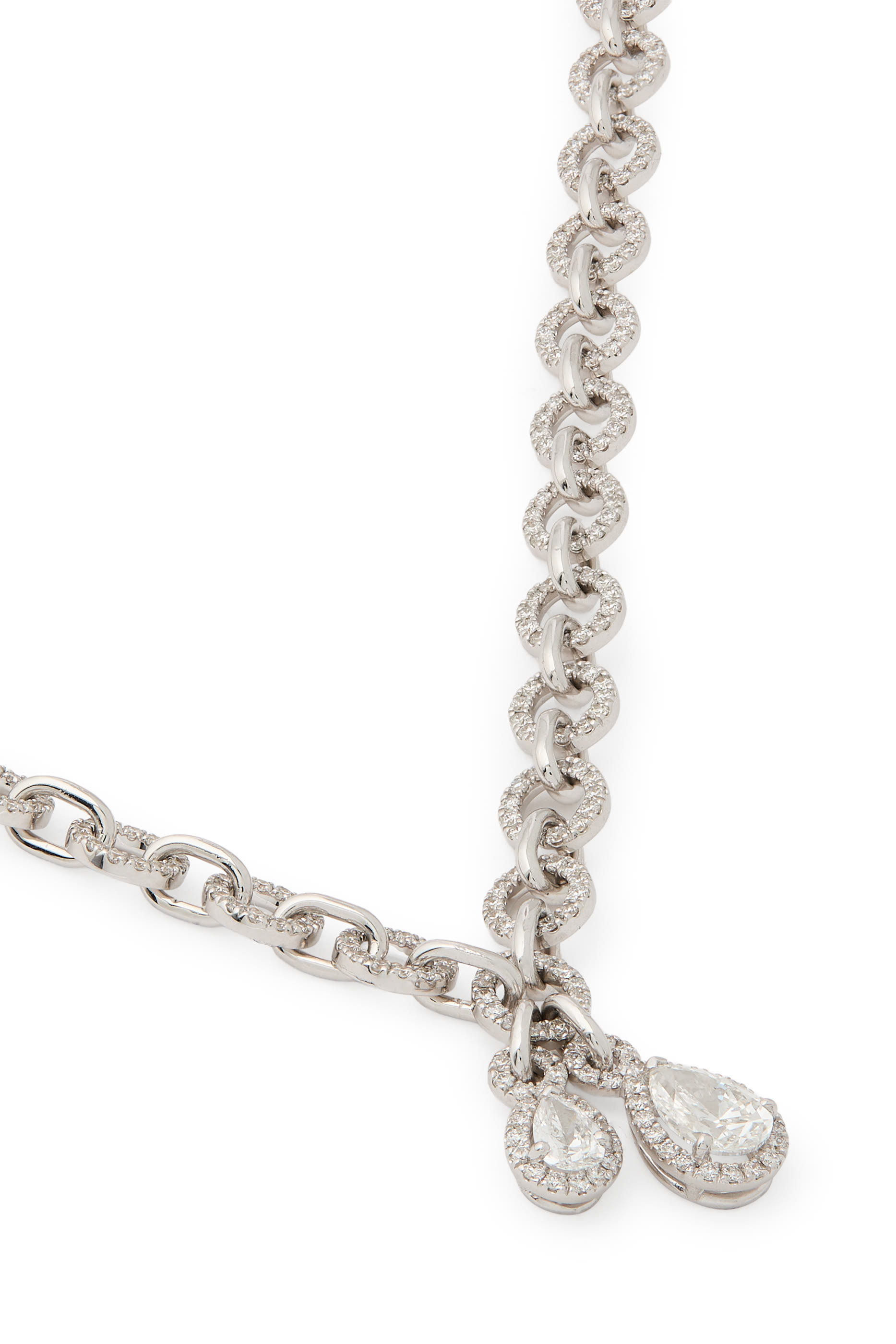 Chaines Necklace, 18K White Gold & Diamonds