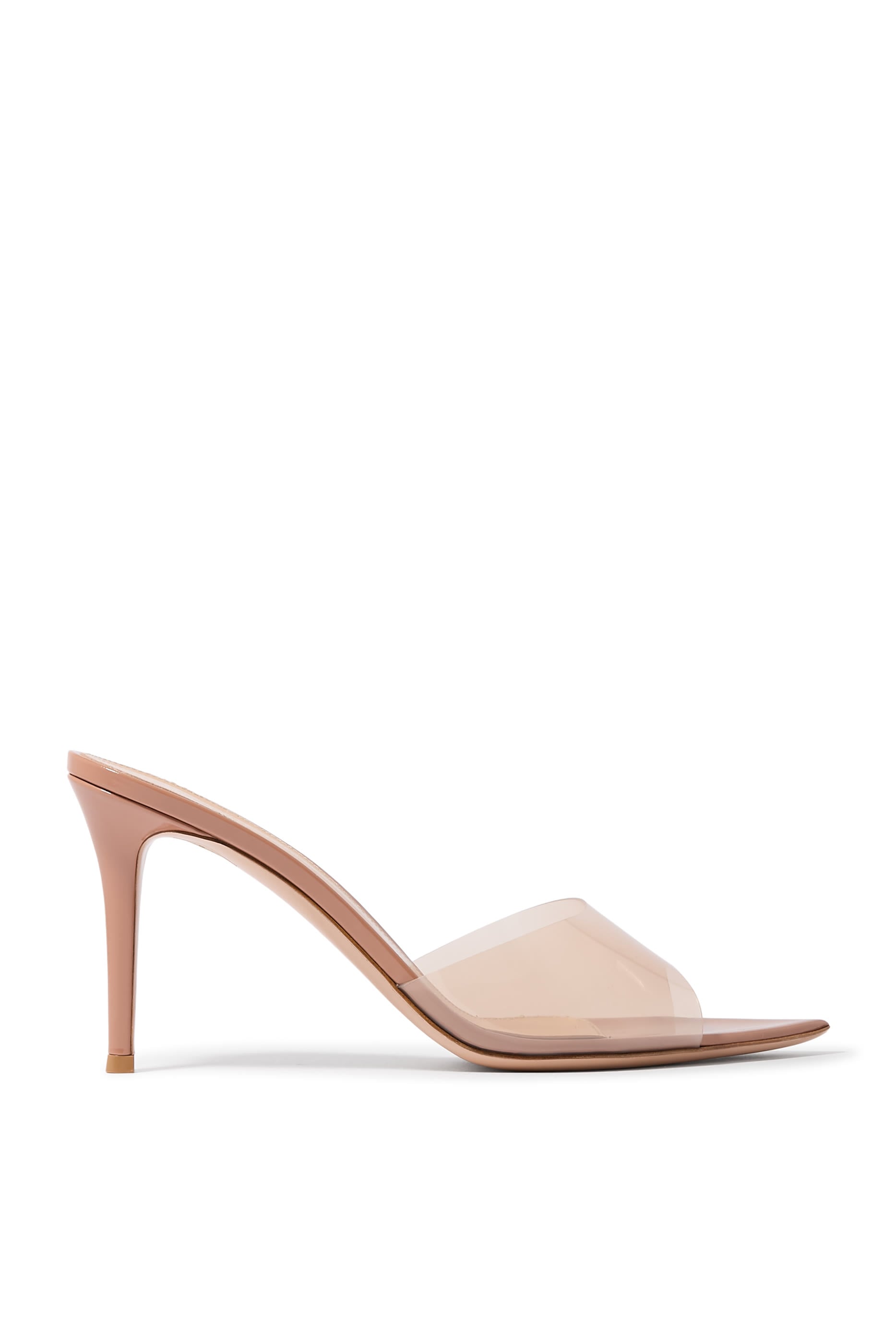 Elle 85 Mules in Plexi and Leather