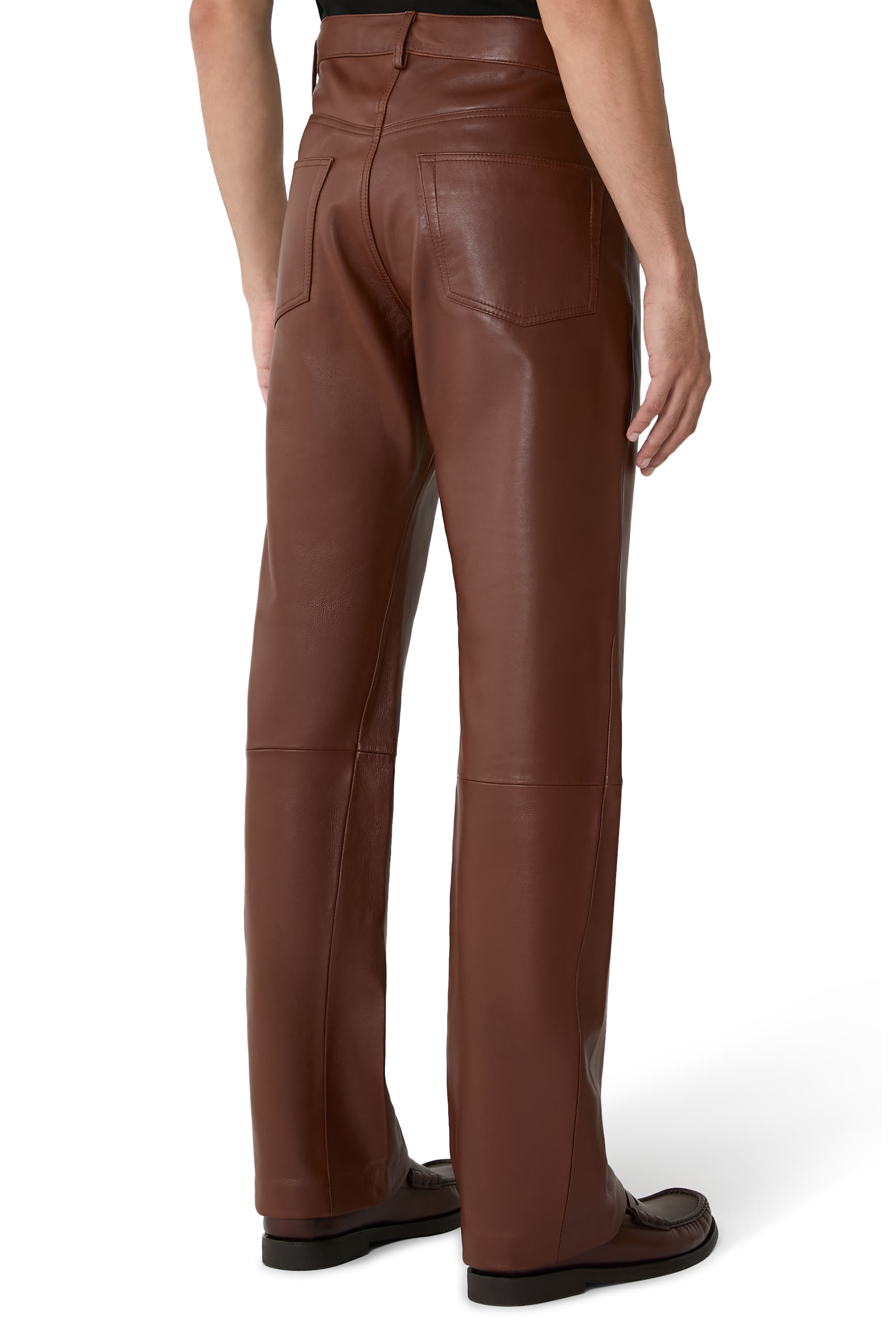  Straight Real Leather Denim 