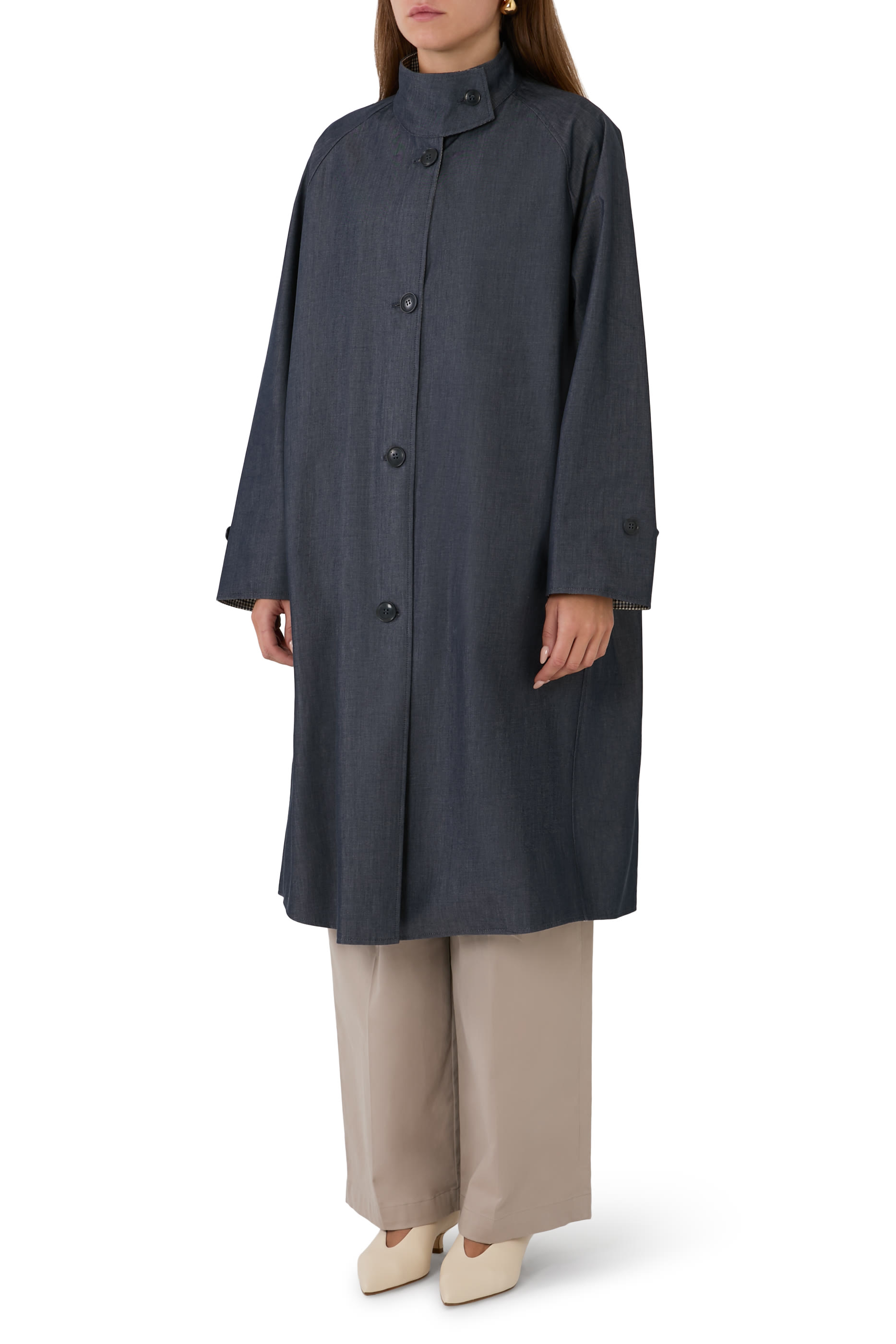 Eagle Club Reversible Denim Trench Coat 