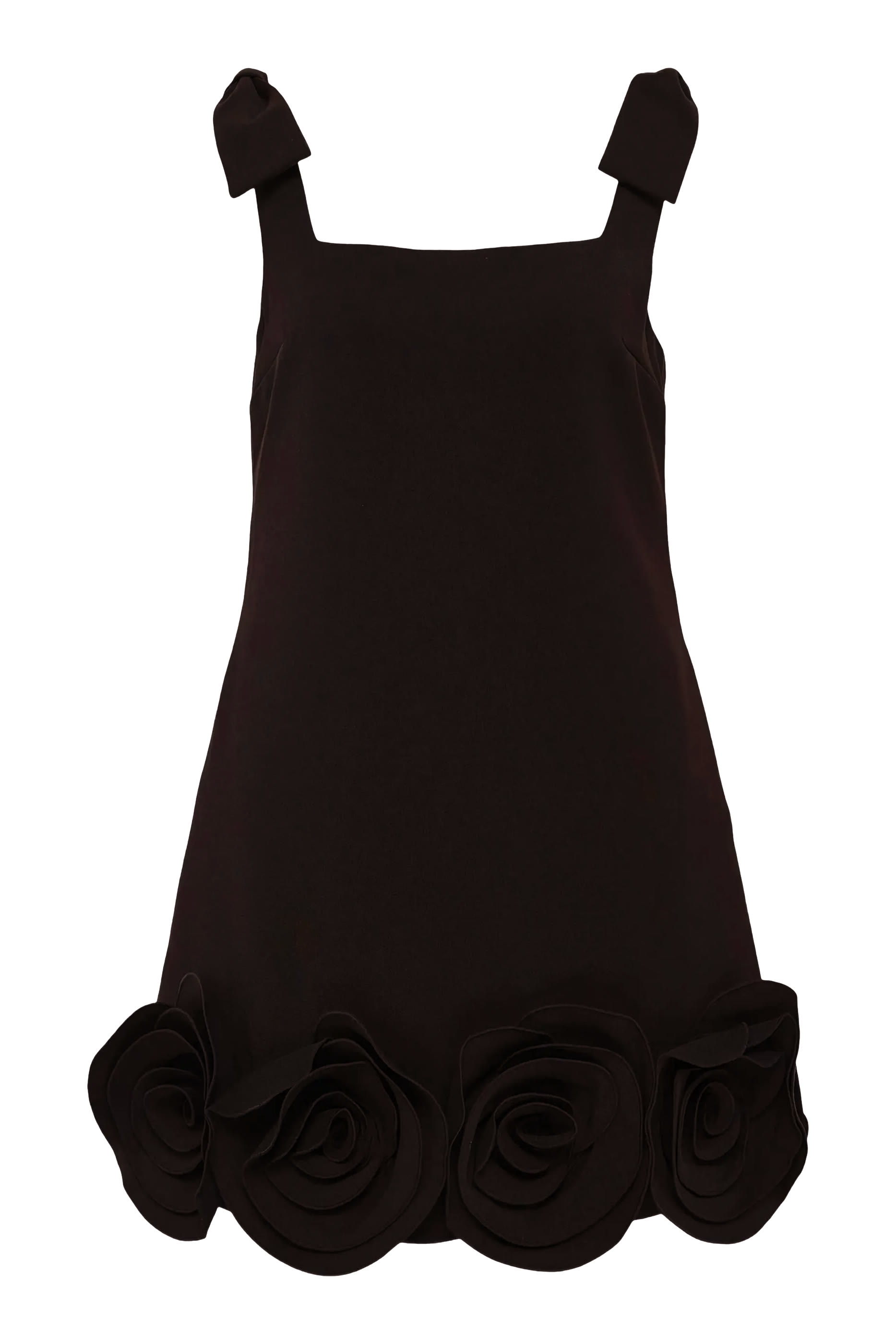  Crepe 3D Flower Mini Dress