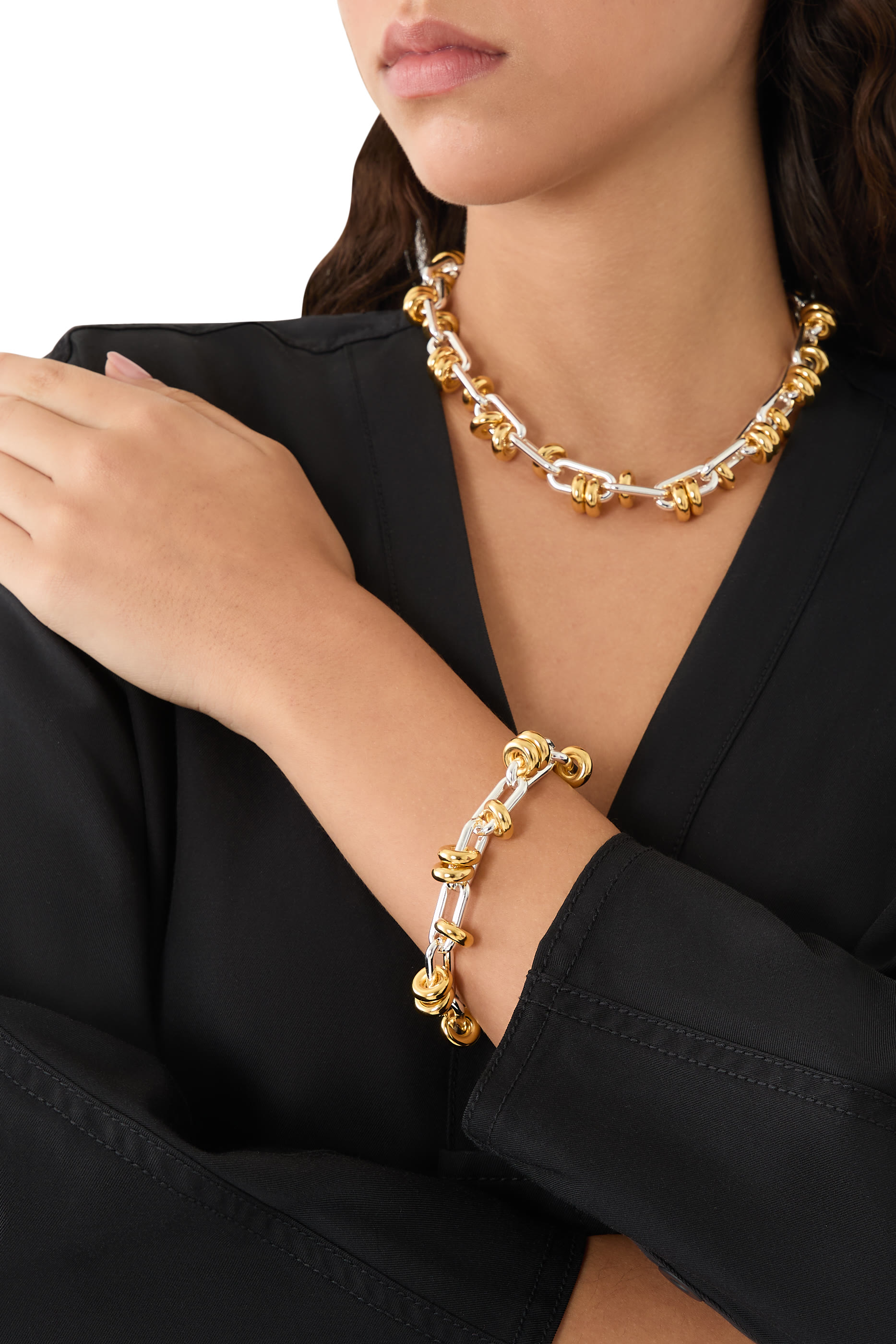 Two-Tone Knot Necklace