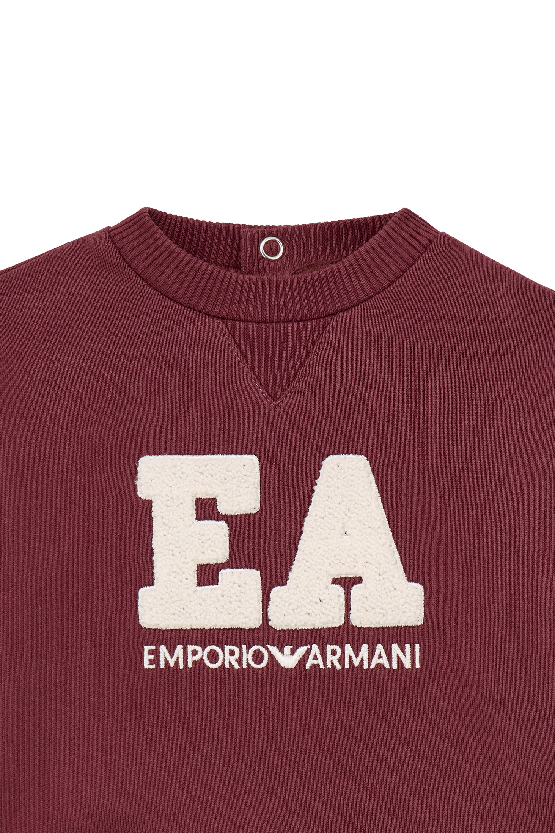 Kids Cotton Fleece Sweatshirt with Logo & Back Button Placket