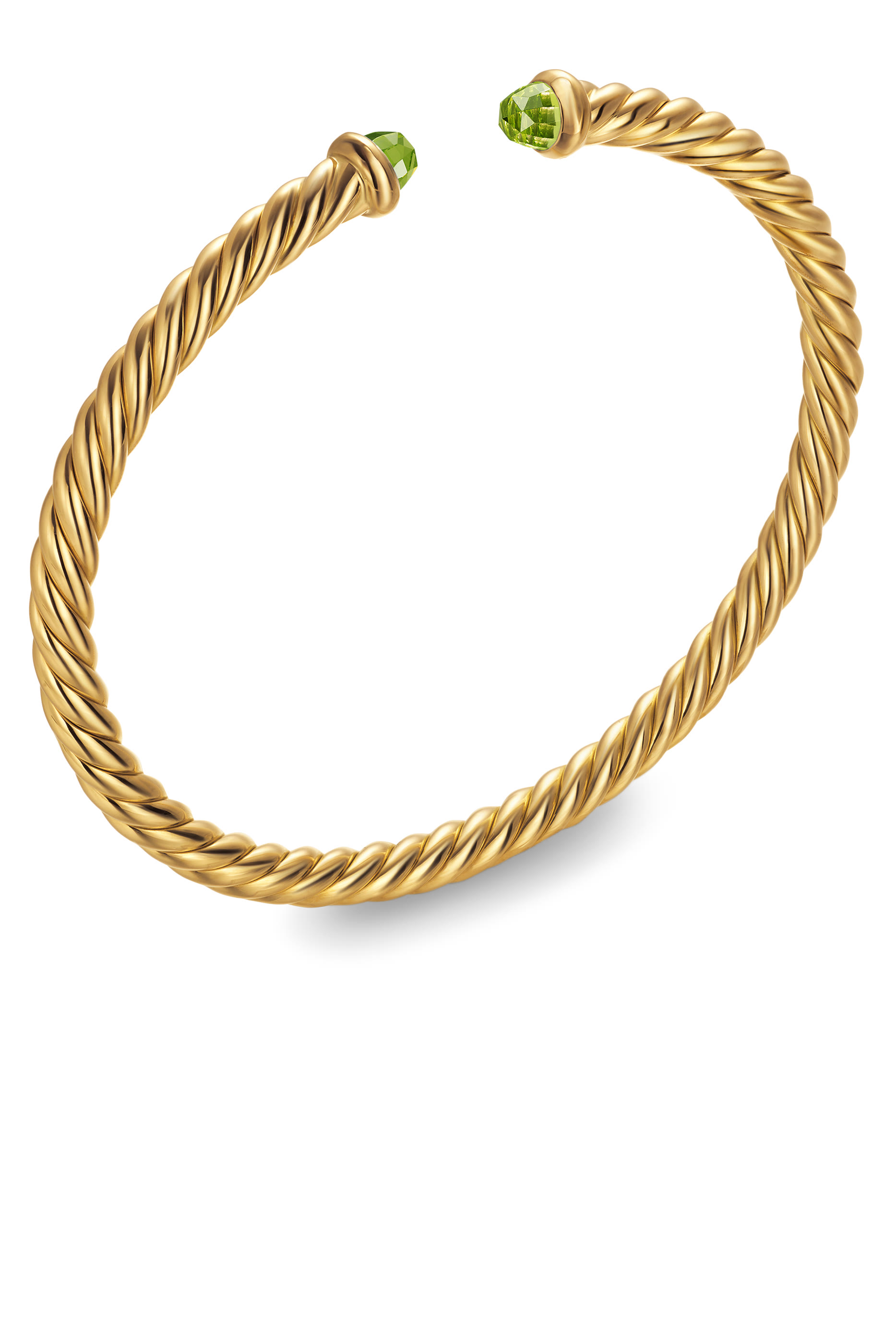 Cablespira&reg; Flex Bracelet, 18K Yellow Gold & Peridot