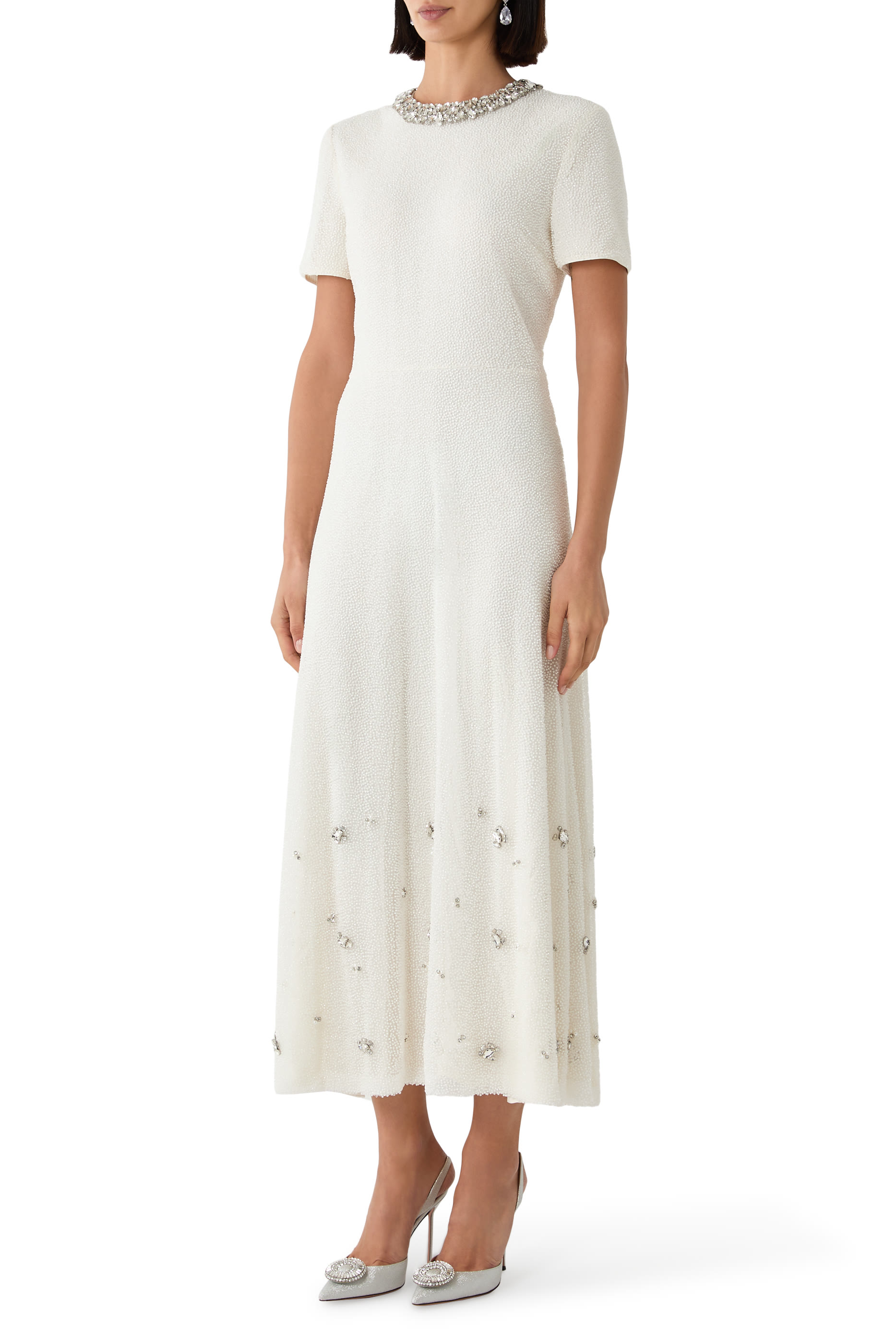Crystal Beaded Midi Dress 