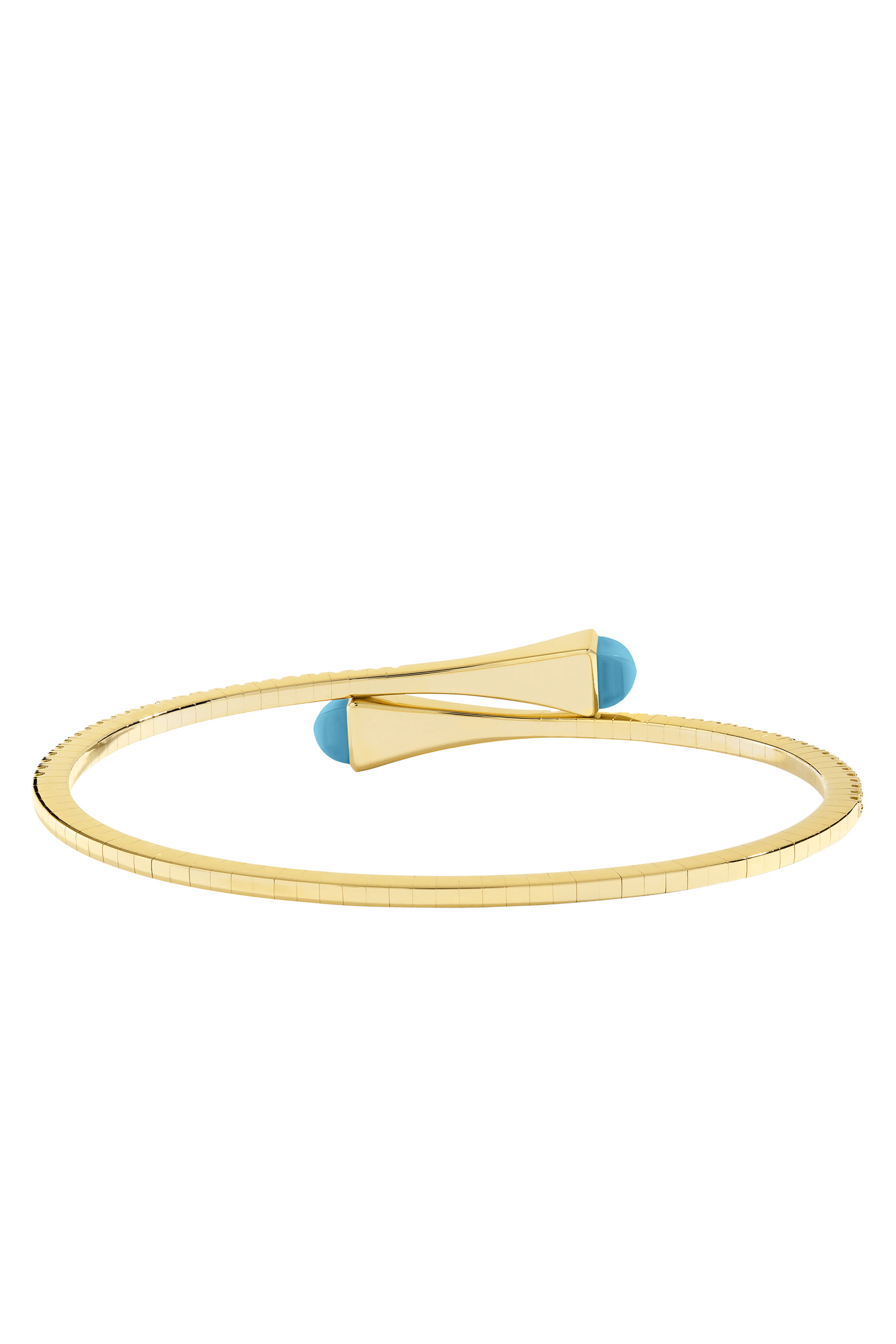 Cleo Slim Bangle, 18k Yellow Gold with Turquoise & Diamonds