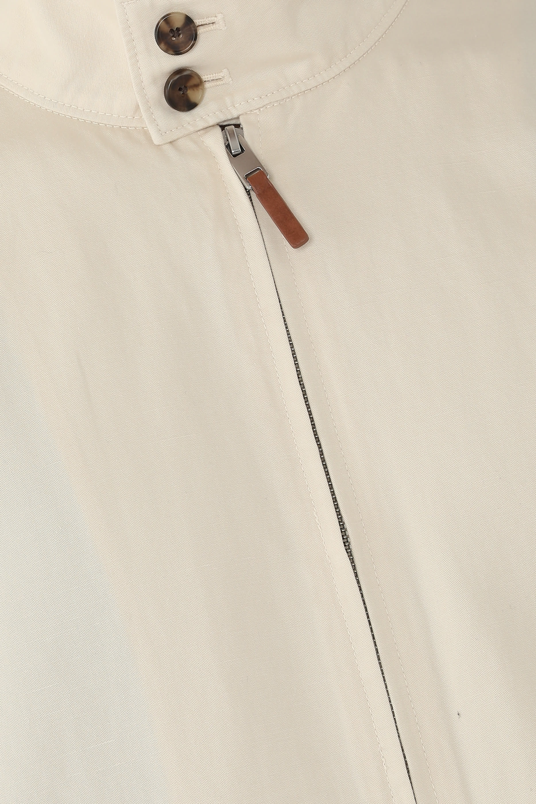 Italian Cotton-Linen Band-Collar Bomber Jacket