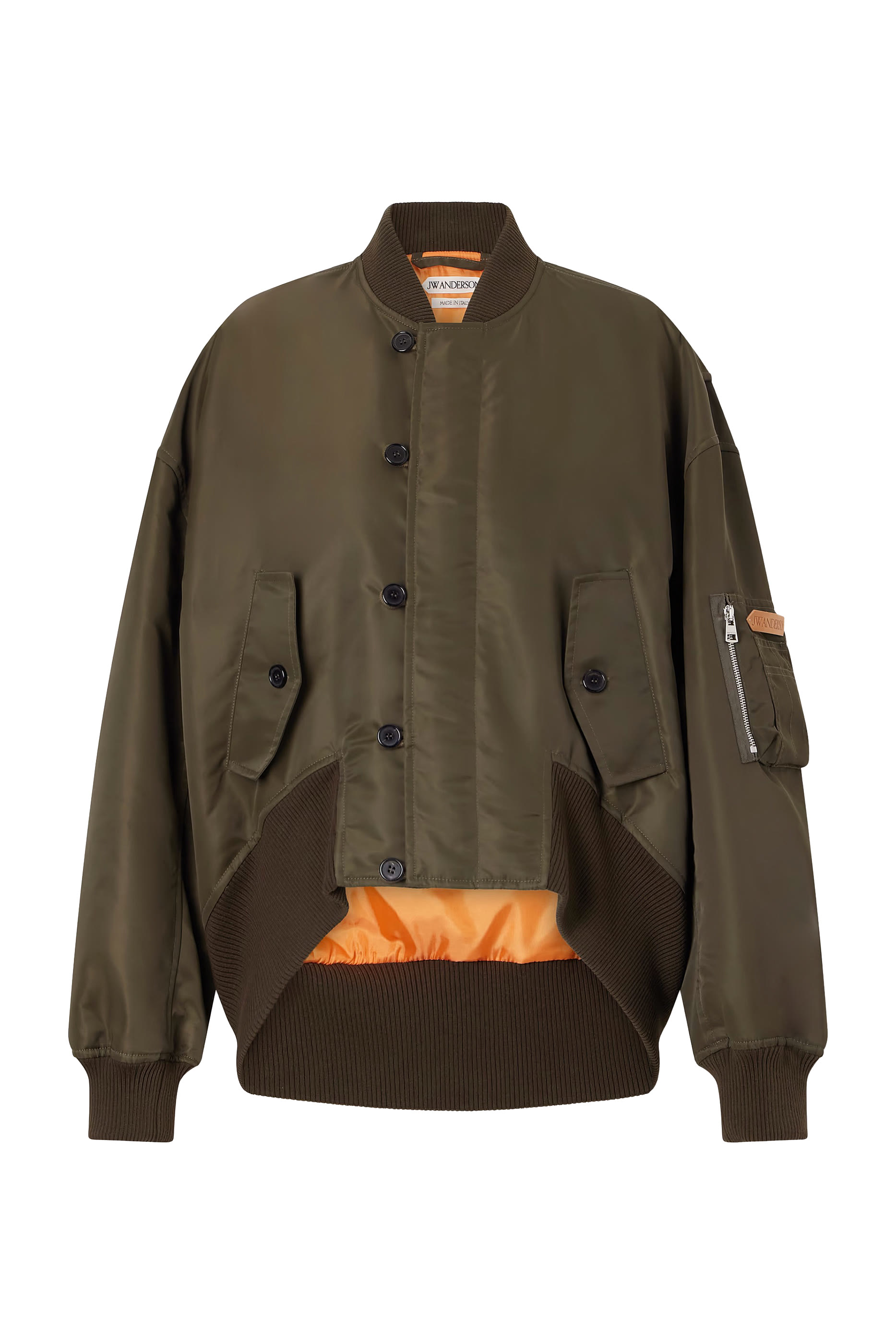 Oversized Tipped Hem Bomber Jacket