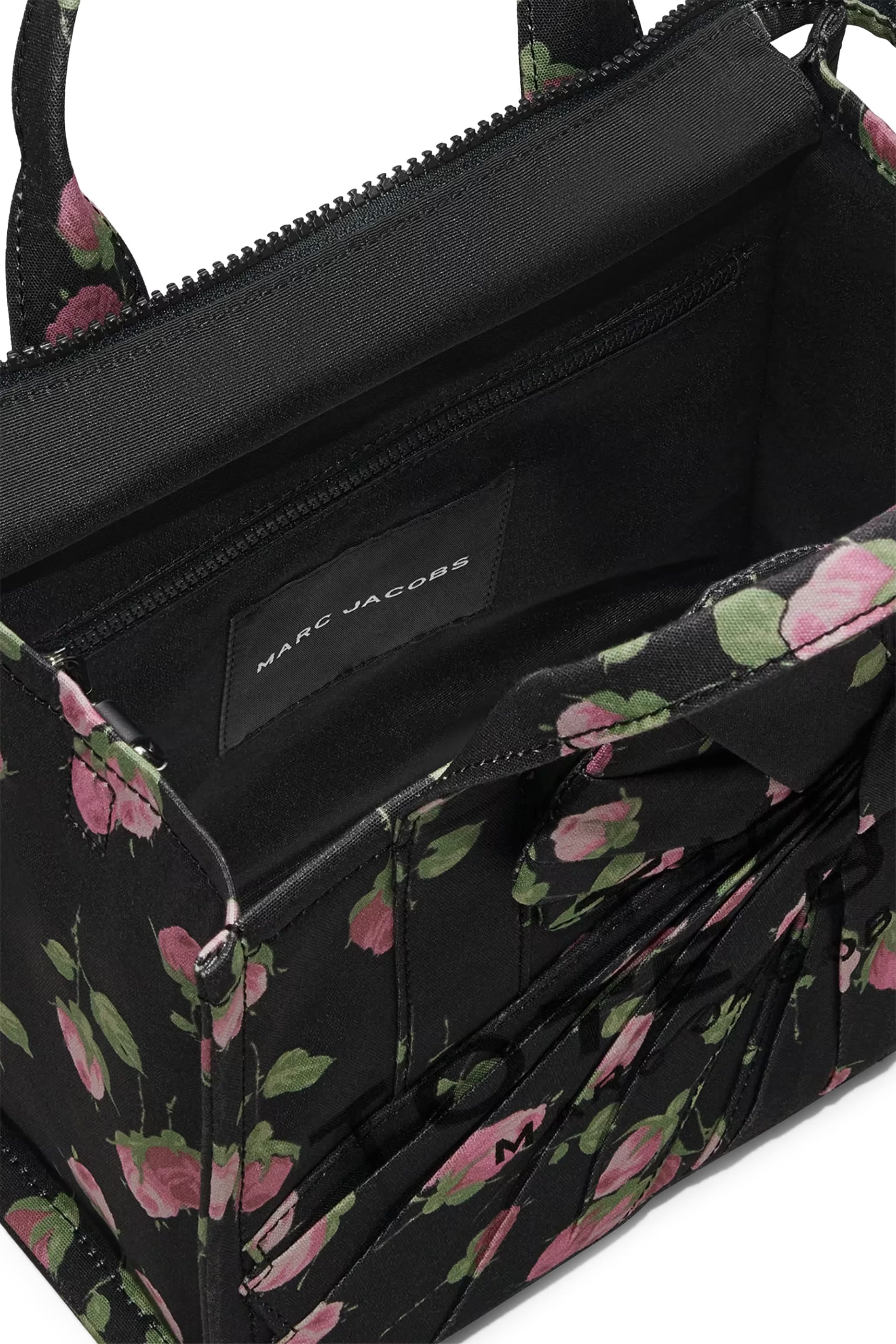 Small Tote Bag In Vintage Floral Canvas With Oversized Bow 