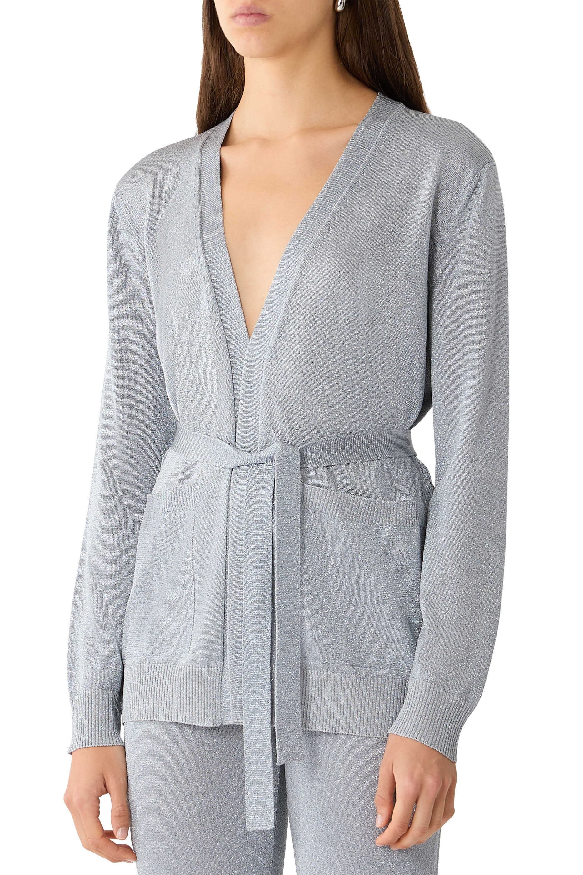 Vanis&eacute; Lurex Belted Cardigan 