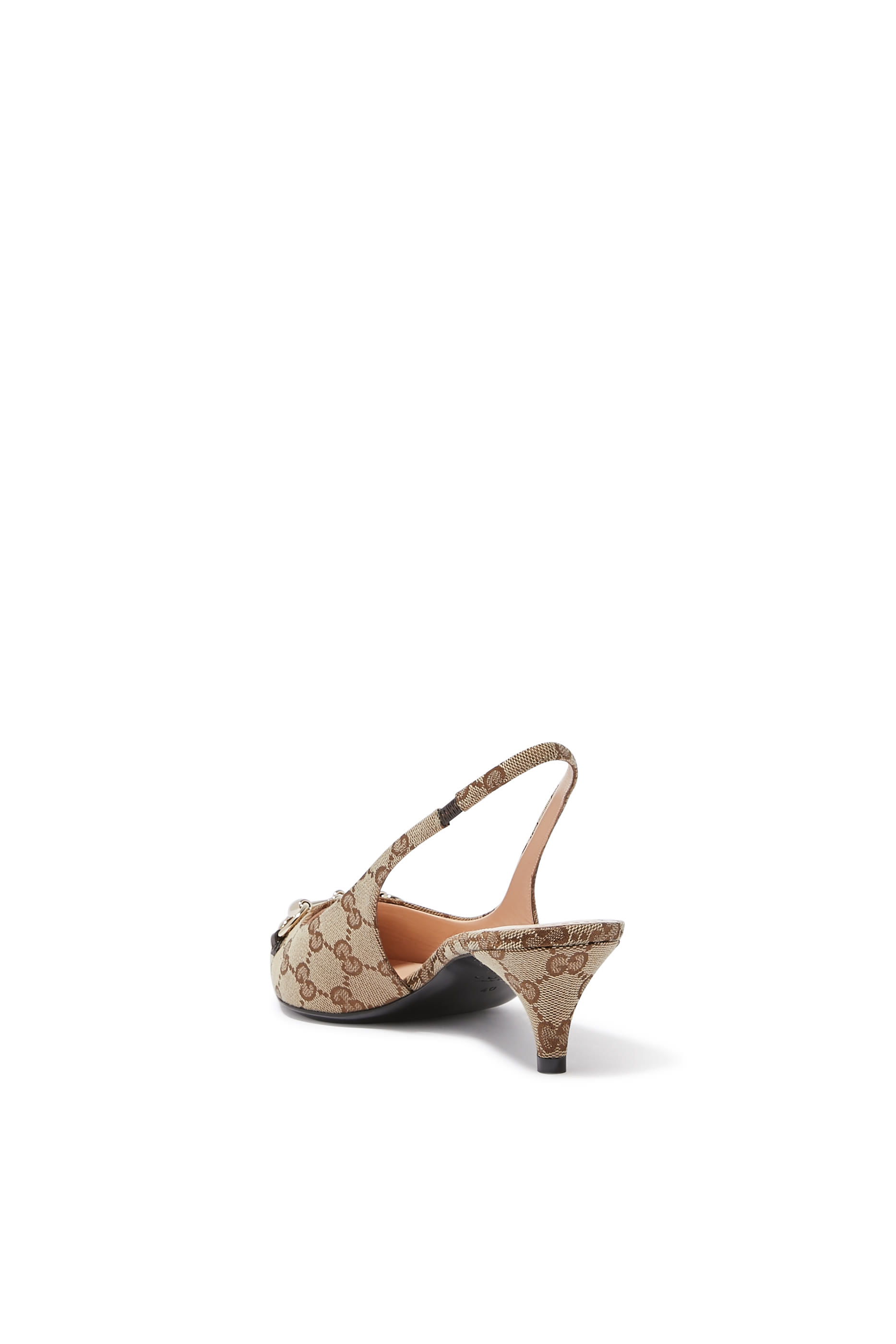 GG Canvas Slingback 45 Pump Heel