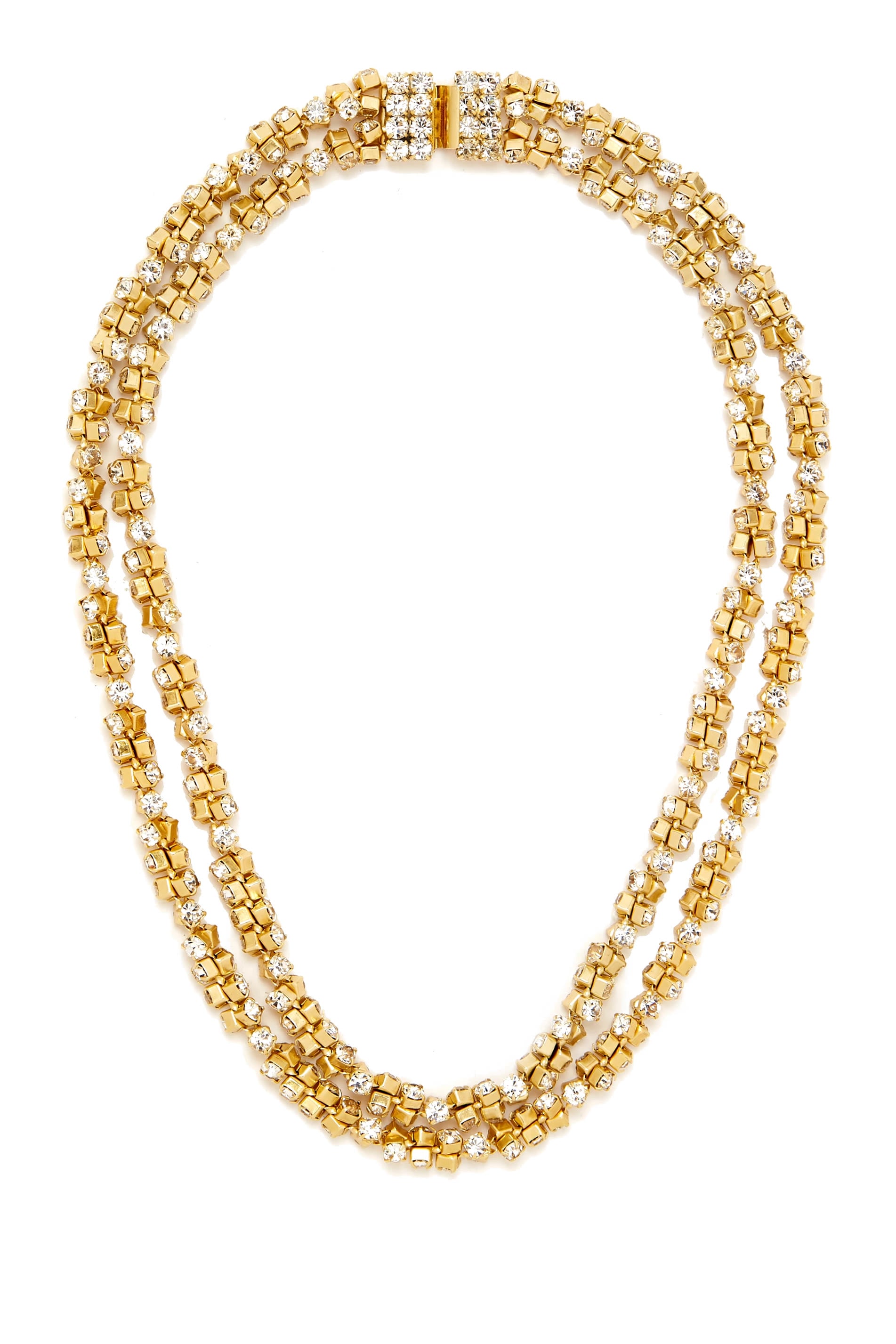 Trevise Necklace, Gold-Plated Metal & Rhinestones