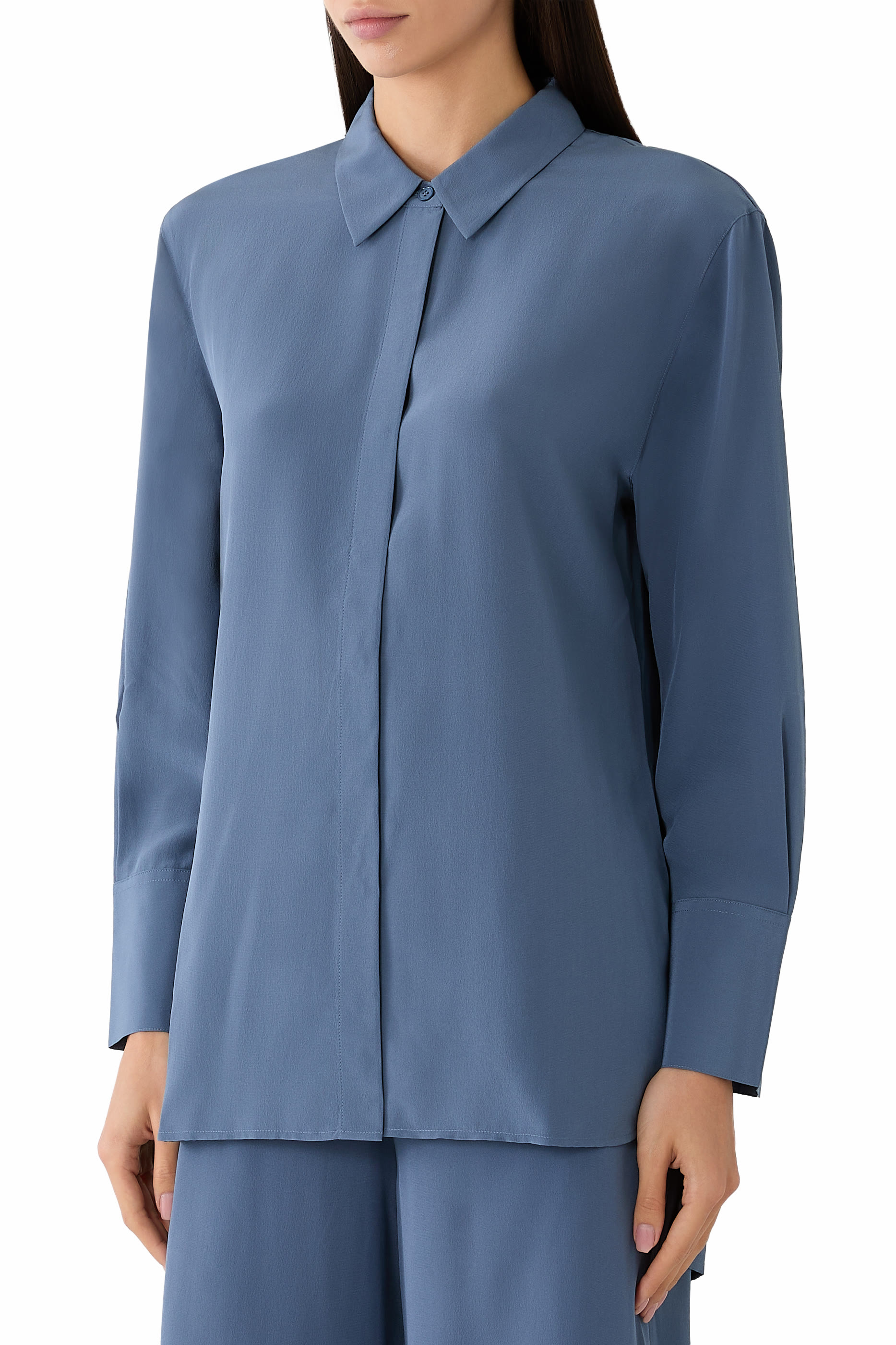  Bold Crepe de Soie Silk Blouse