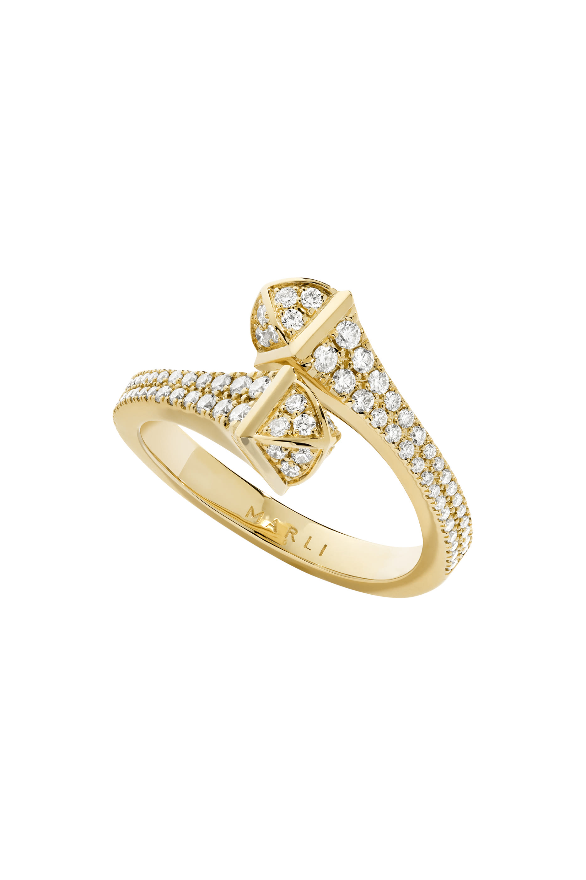 Cleo Slim Ring, 18k Yellow Gold & Diamonds