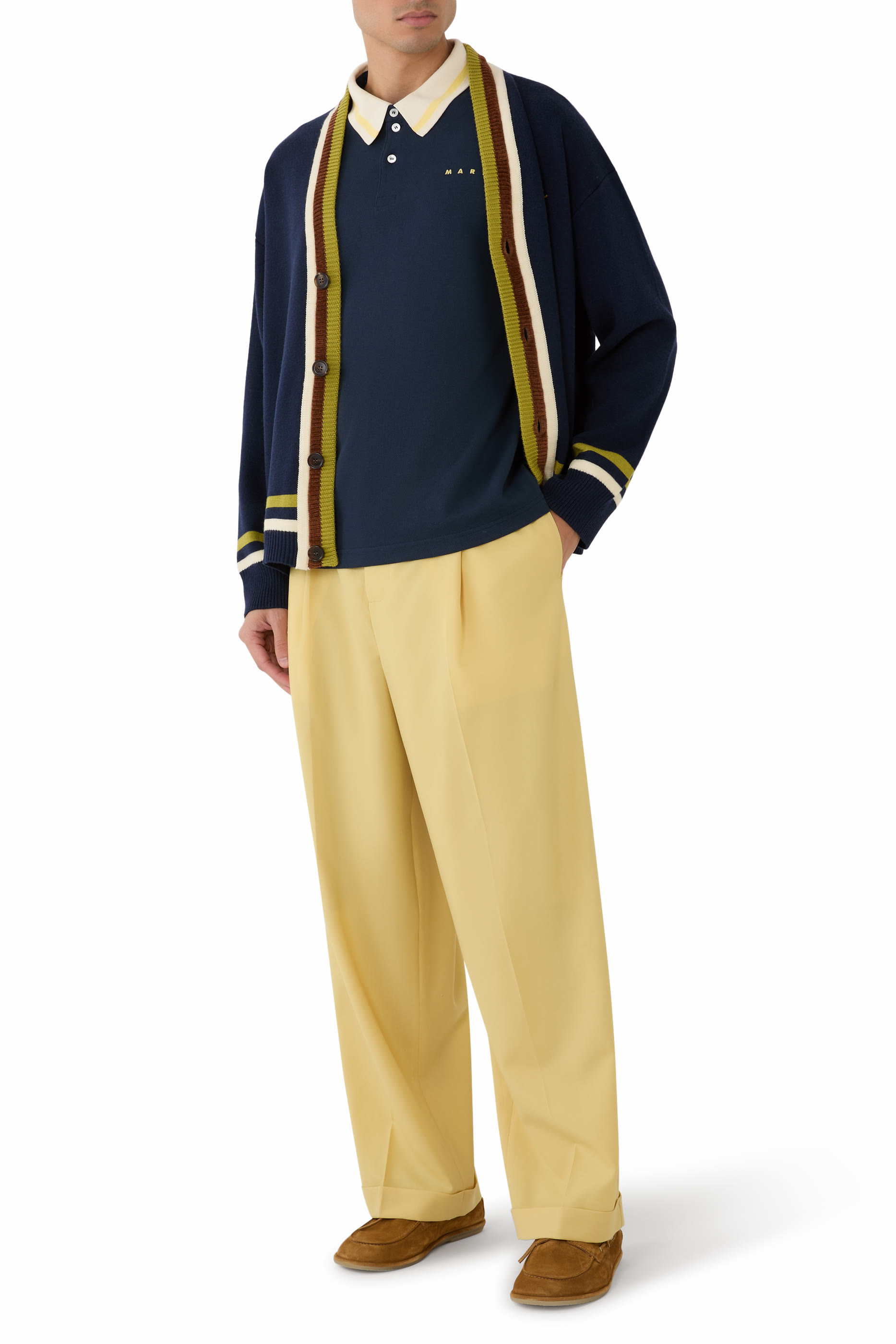 Tropical Wool Pleated Trousers