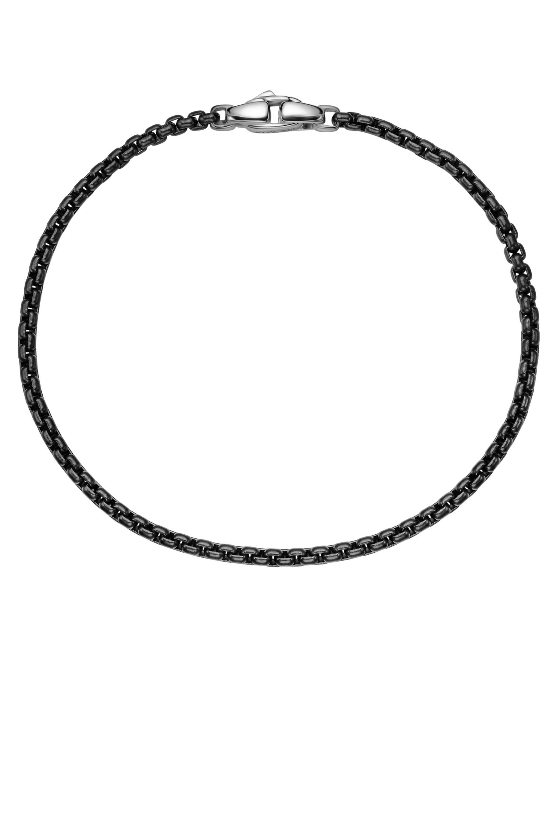  Box Chain Bracelet, Stainless Steel and Sterling Silver 