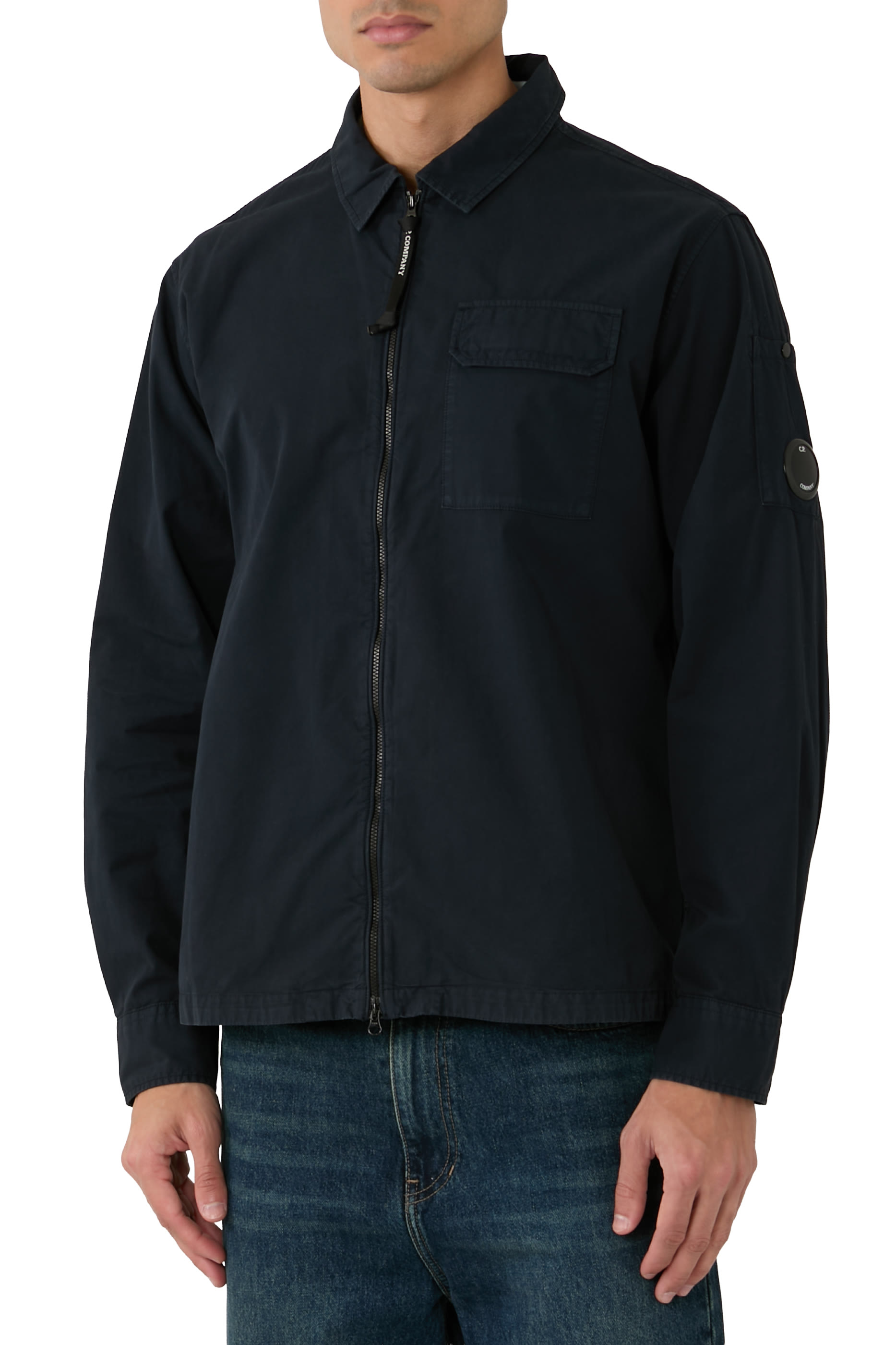 Organic Gabardine Zipped Lens Overshirt 