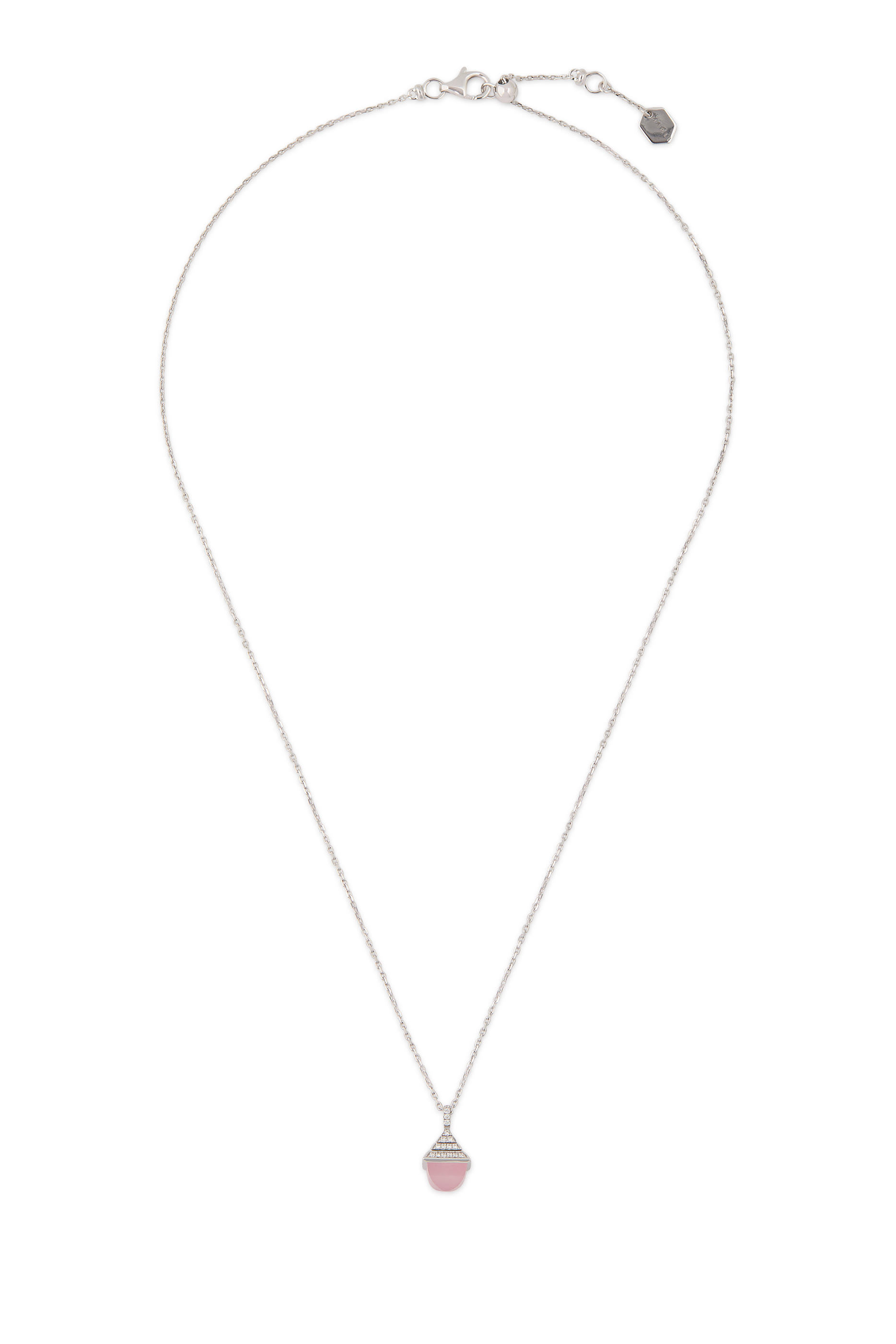 Cleo Rev Mini Pendant, 18k White Gold & Diamonds