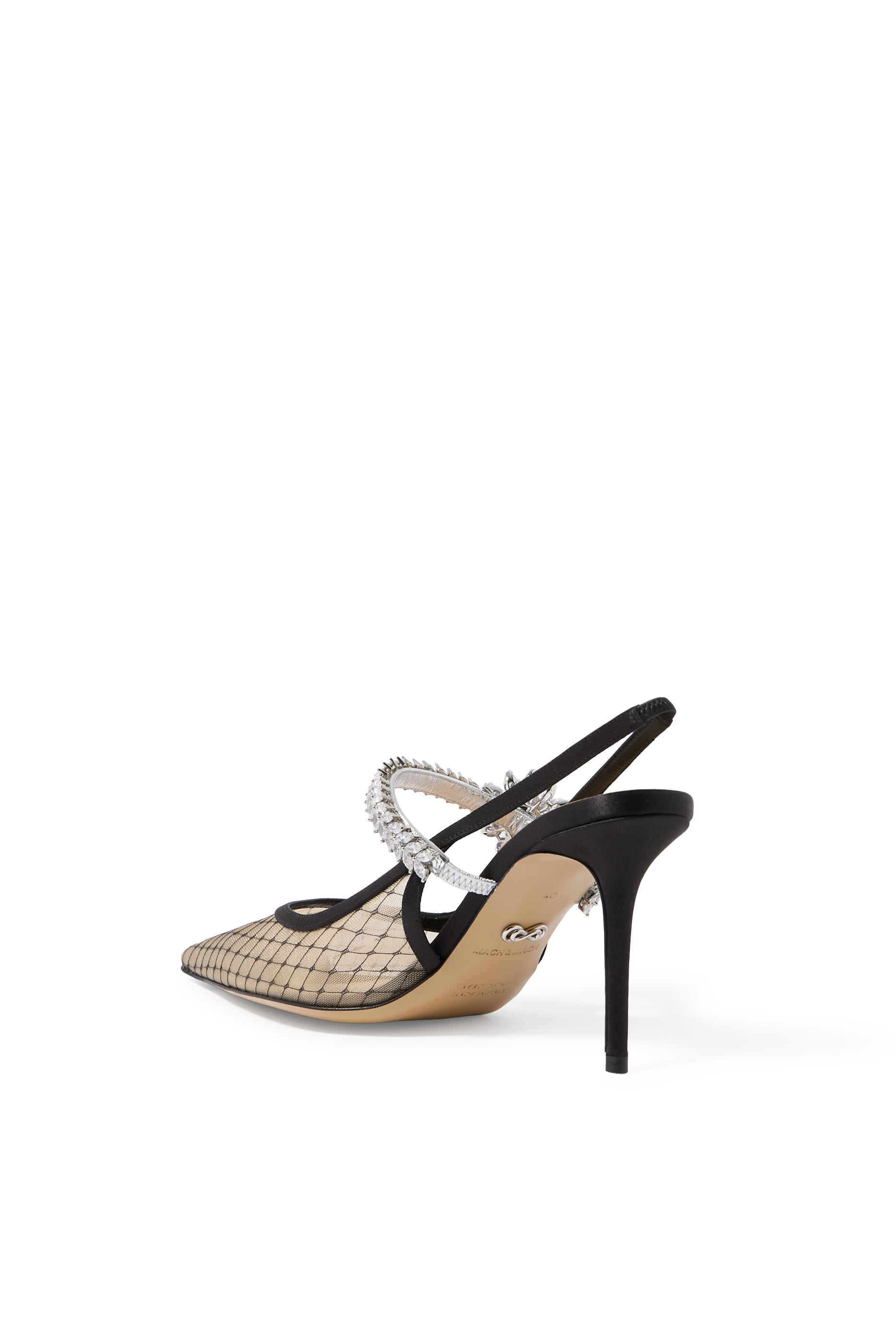 Lotus Flower Fishnet 85 Slingbacks 