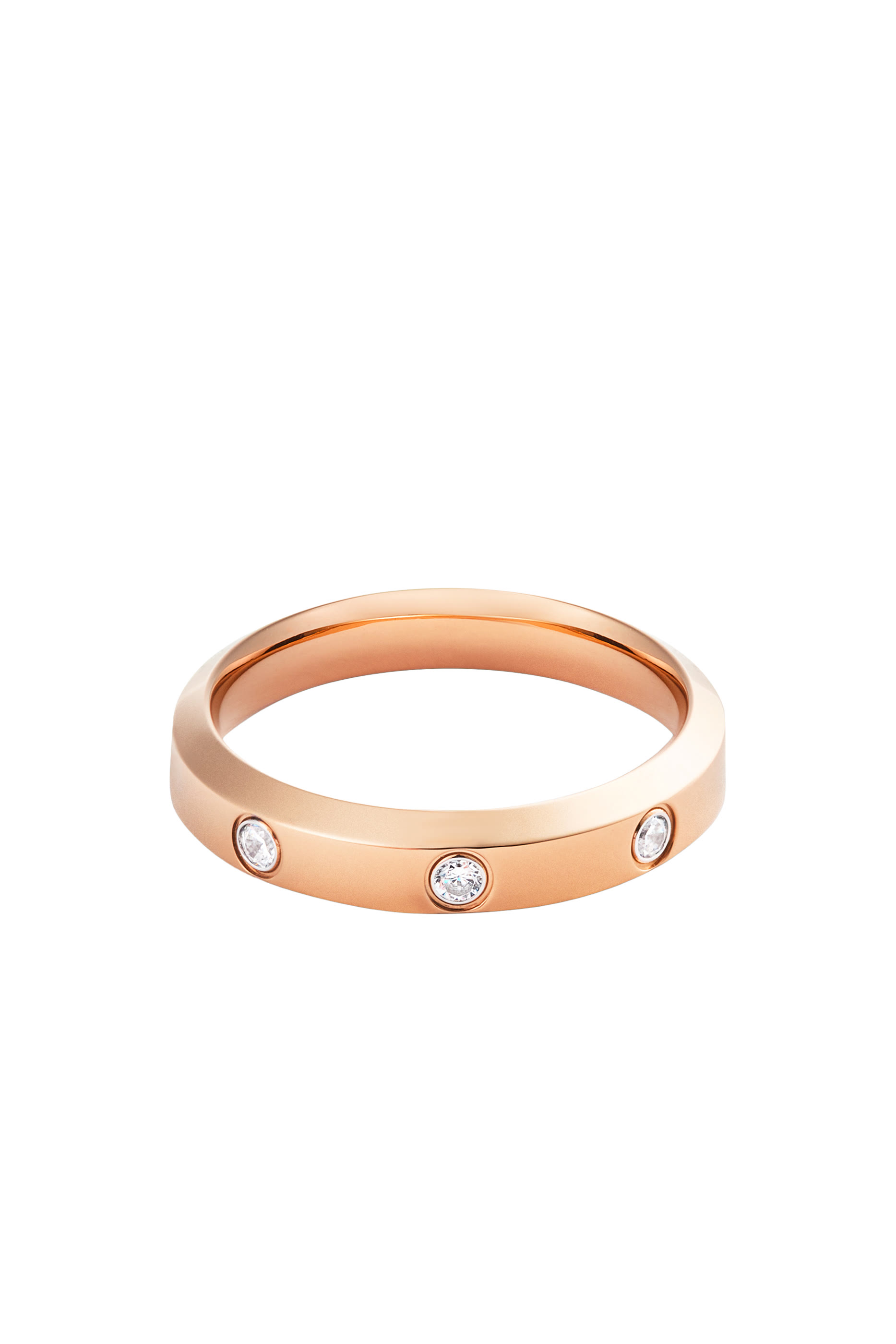 Classic Lumine Ring, Stainless Steel & Cubic Zirconia Crystals