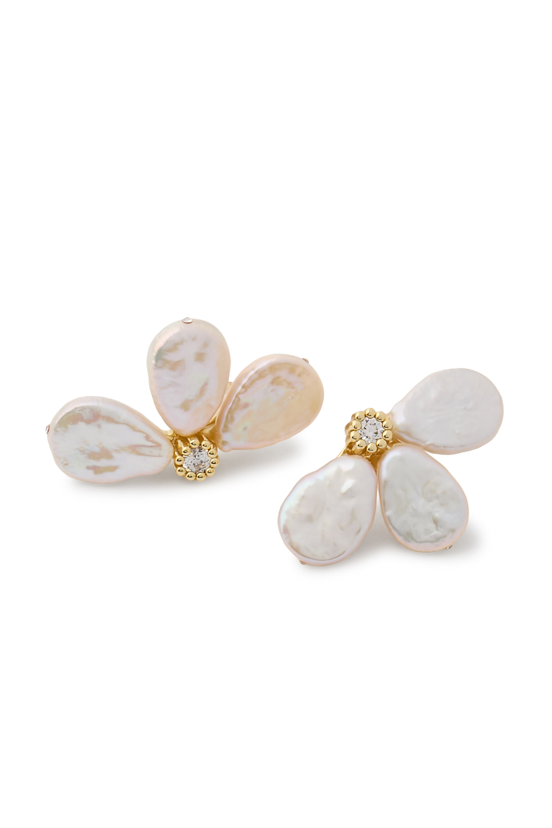 Amira Drop Earrings, 14K Gold over Sterling Silver, Pearls & Cubic Zirconia