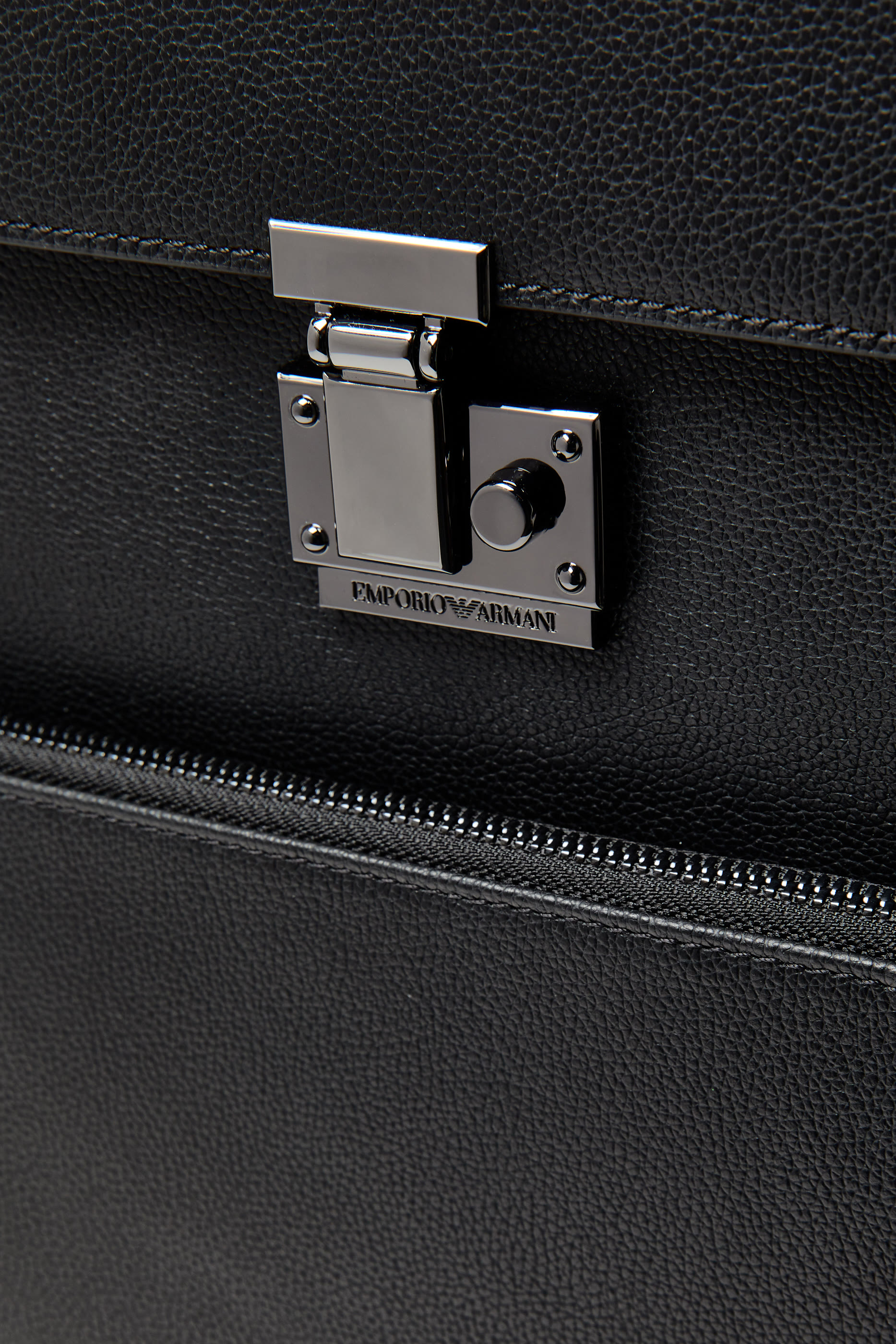 Tumbled-Leather Backpack with Flap and Laptop Compartment