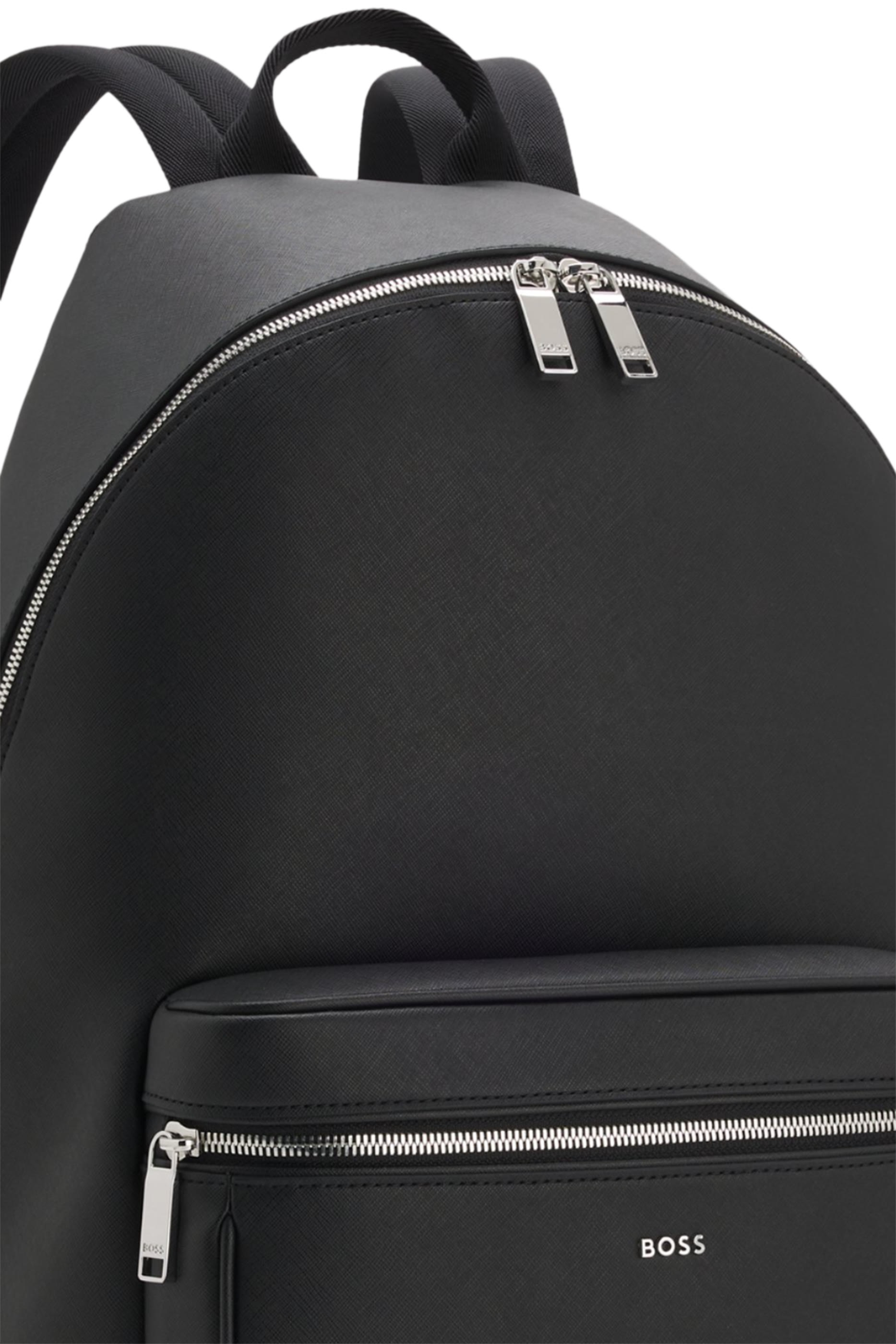 Polished Logo Lettering Structured Backpack