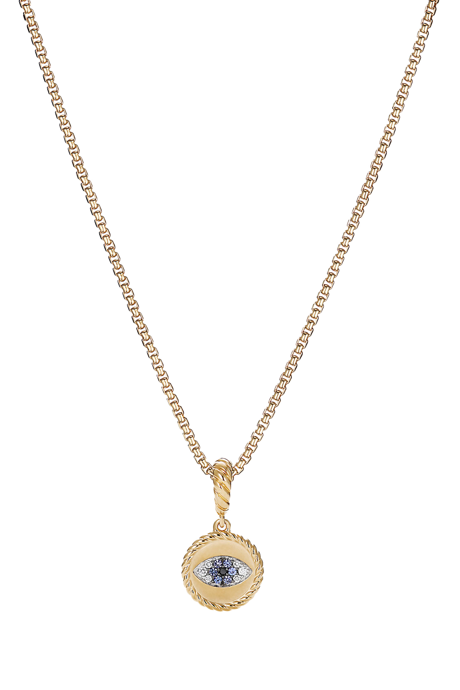 Cable Collectibles Evil Eye Amulet, 18k Yellow Gold with Diamonds & Sapphires
