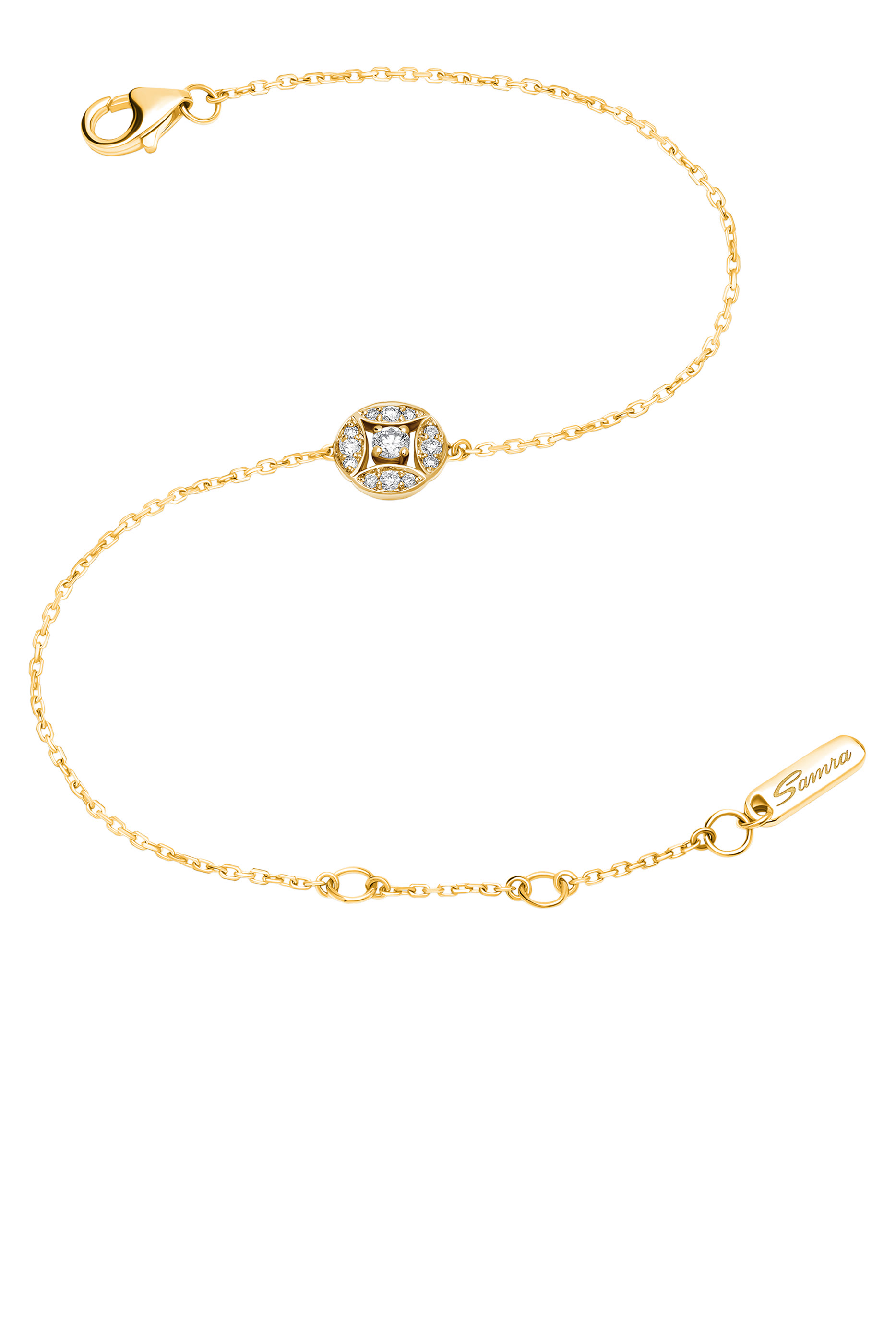 Barq Marquise Circle Bracelet, 18k Yellow Gold & Diamonds