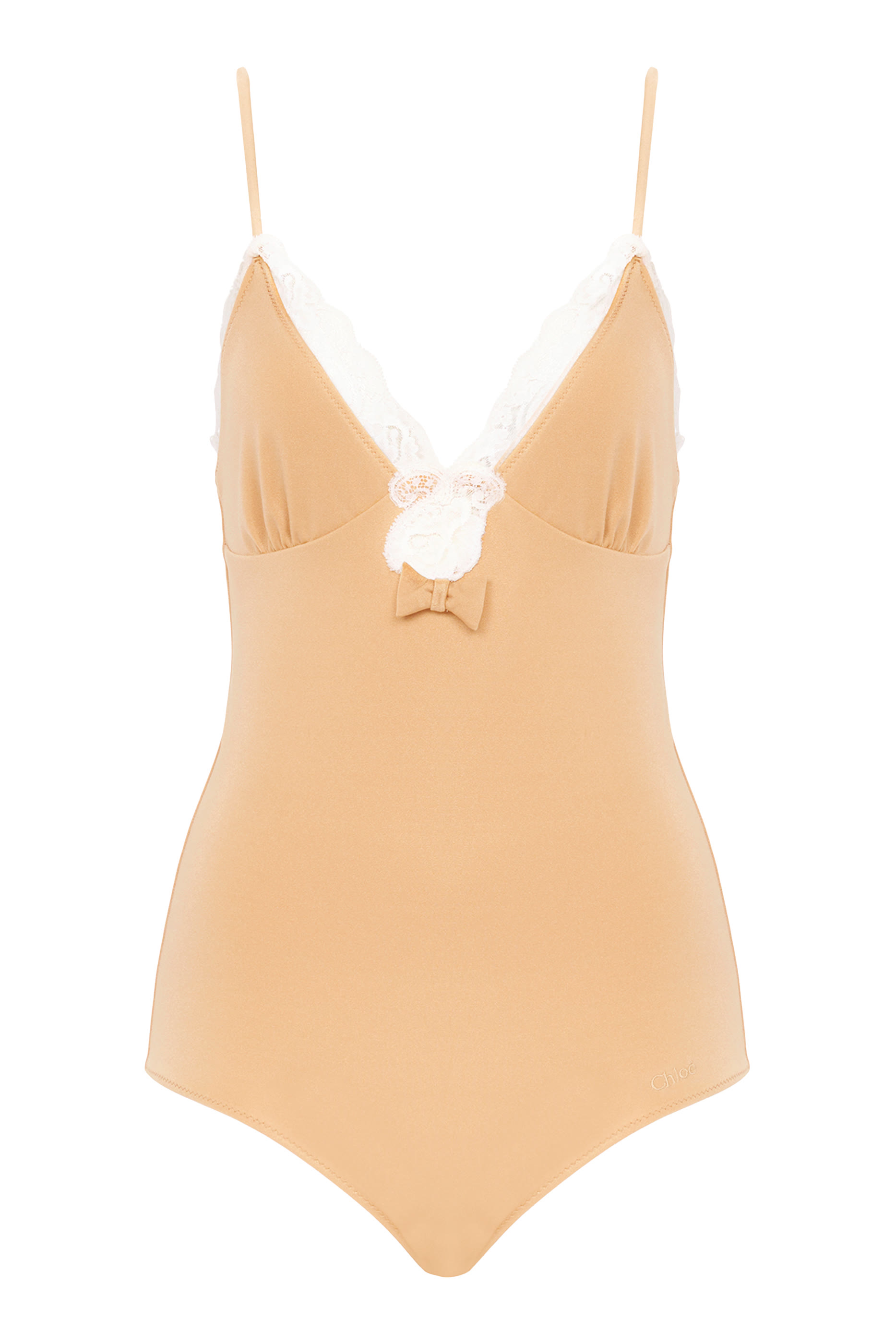Lace Trimmed Ruched Bodysuit