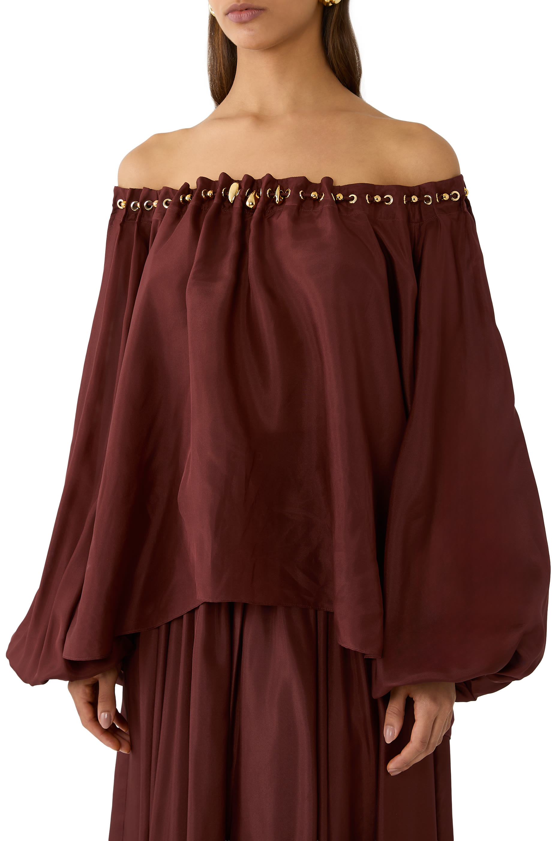Aster Gathered Bead Blouse 