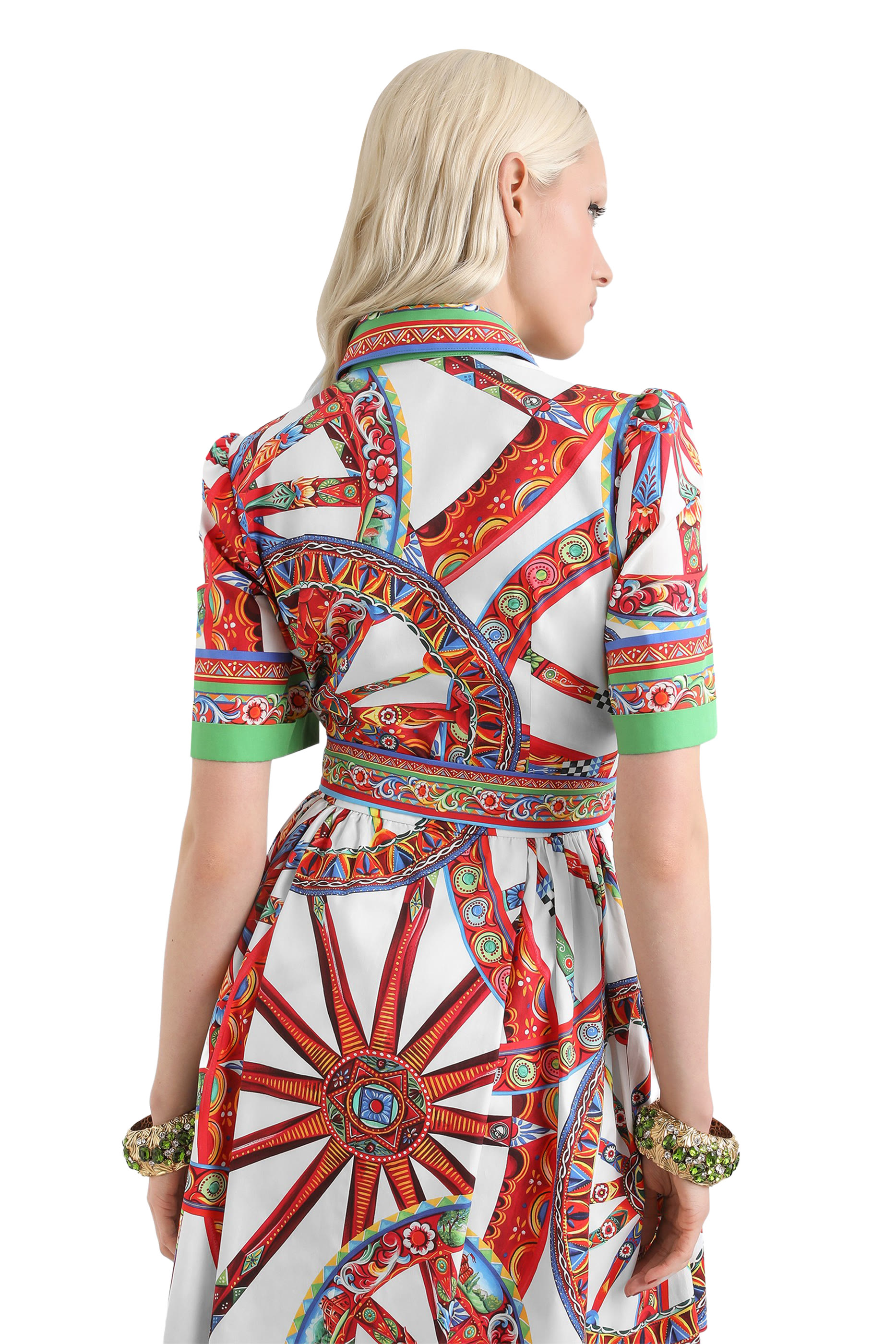 Carretto-Print Shirt Dress