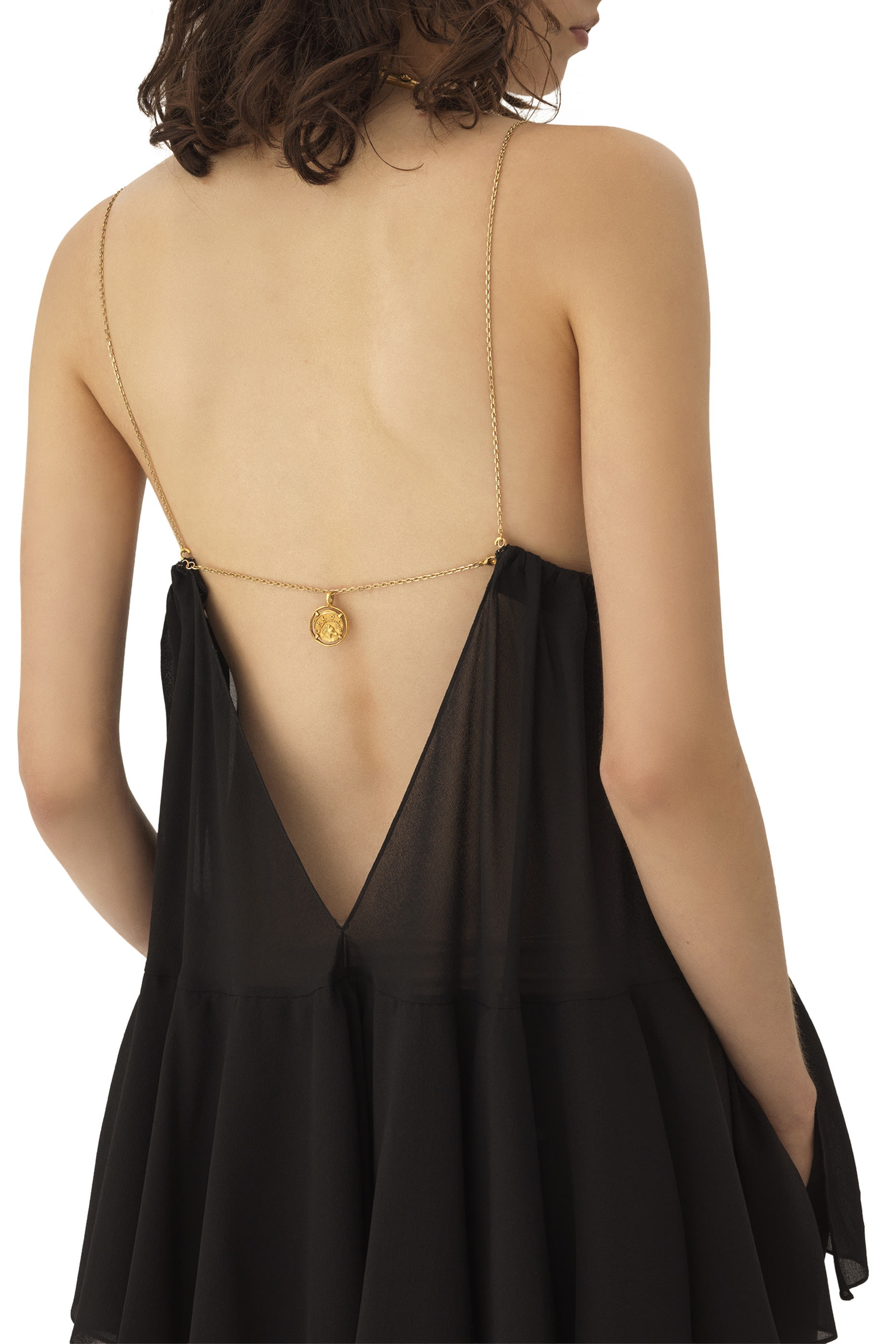 Sleeveless Long Silk Georgette Dress