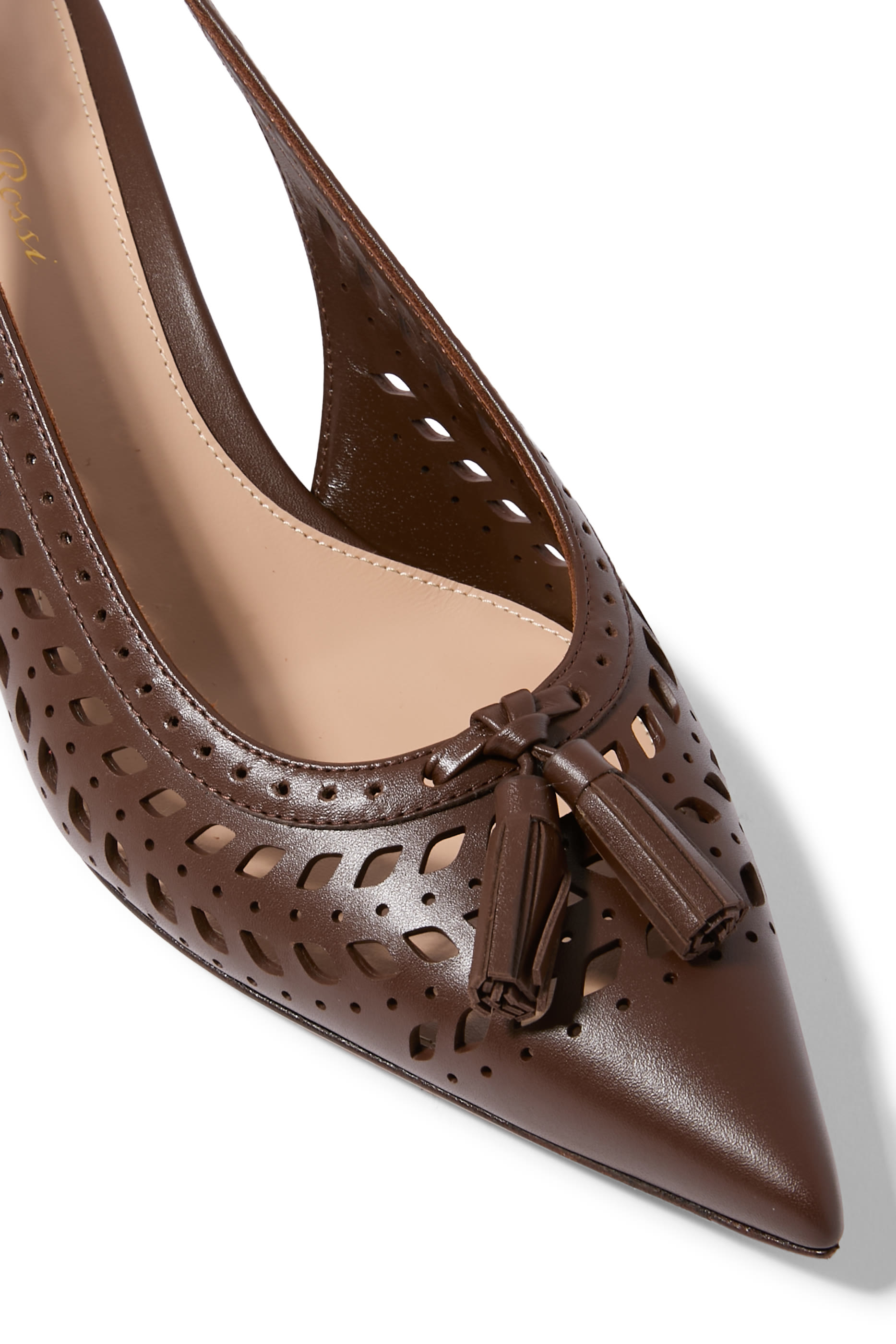 Fes 55 Tassel Slingback Pumps in Leather