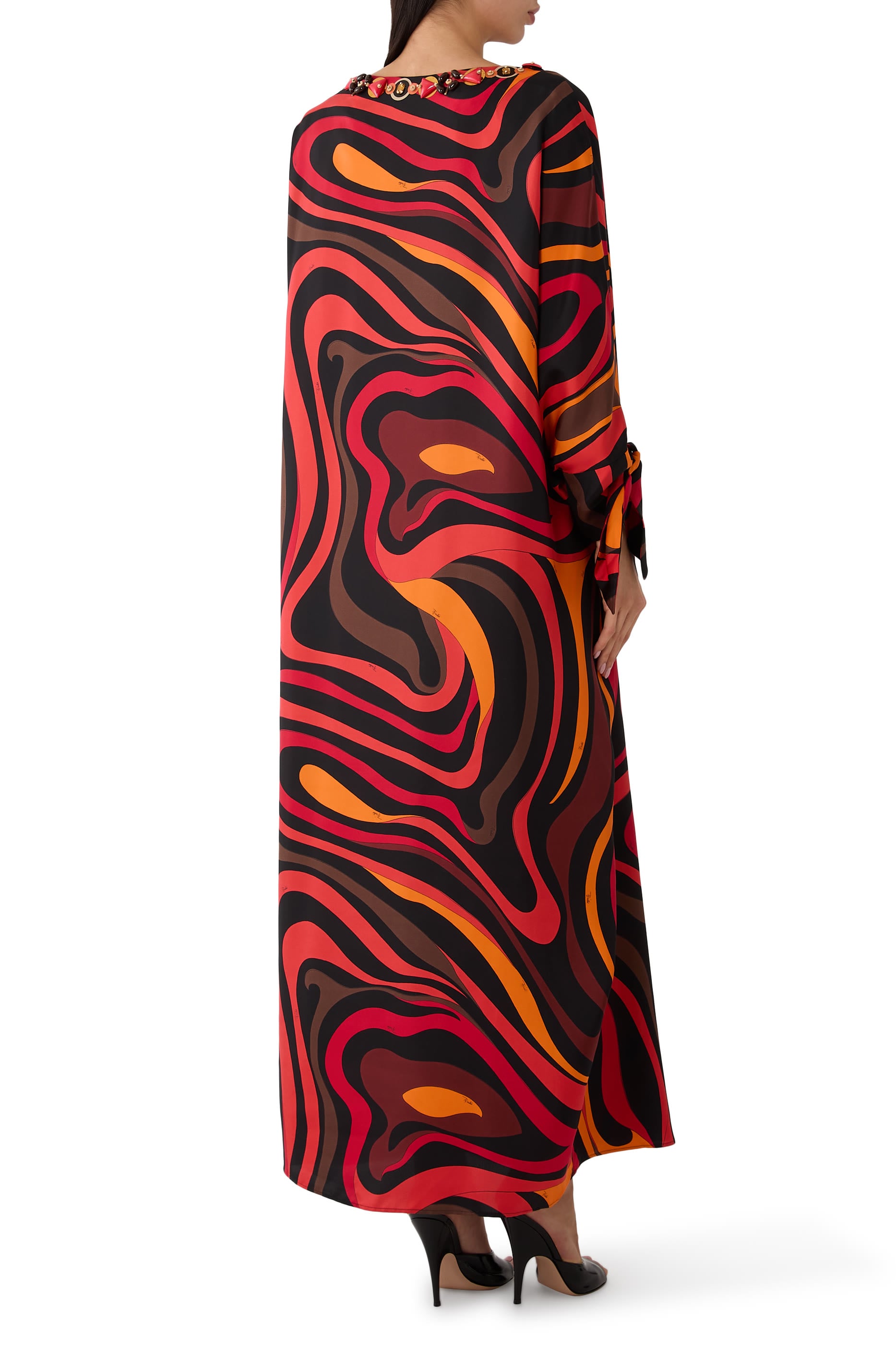 Embroidery Marmo Print Kaftan