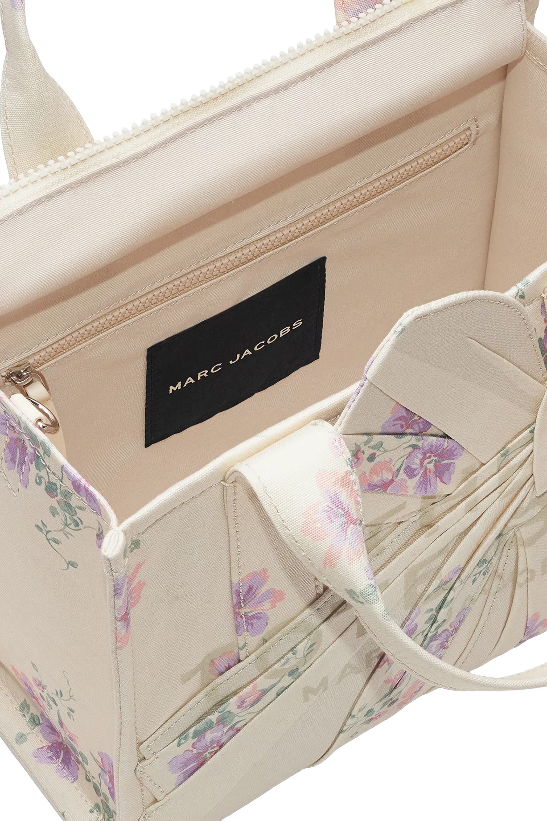  Small Tote In Antique Floral Canvas With Oversized Bow 