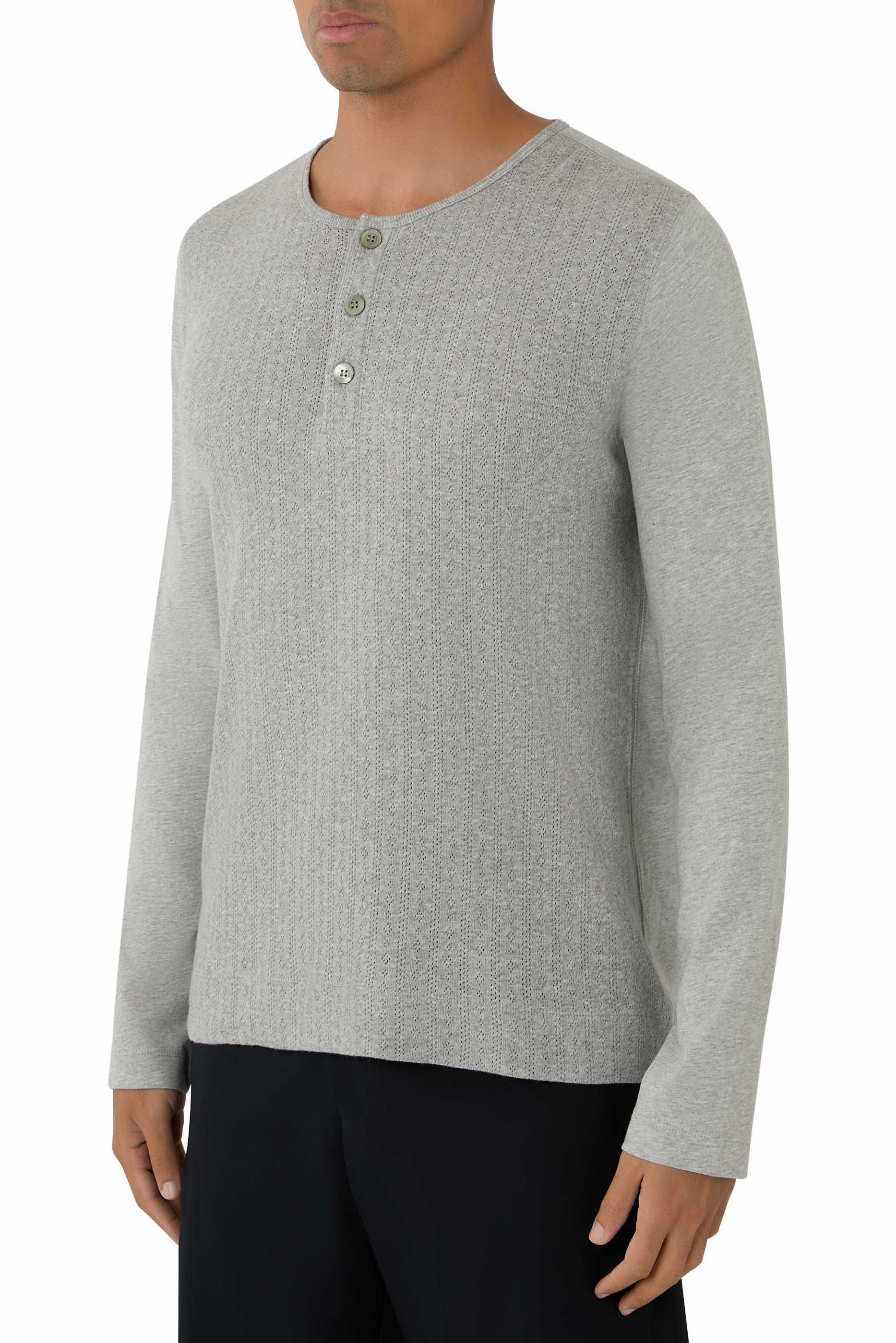 Pointelle Henley T-Shirt