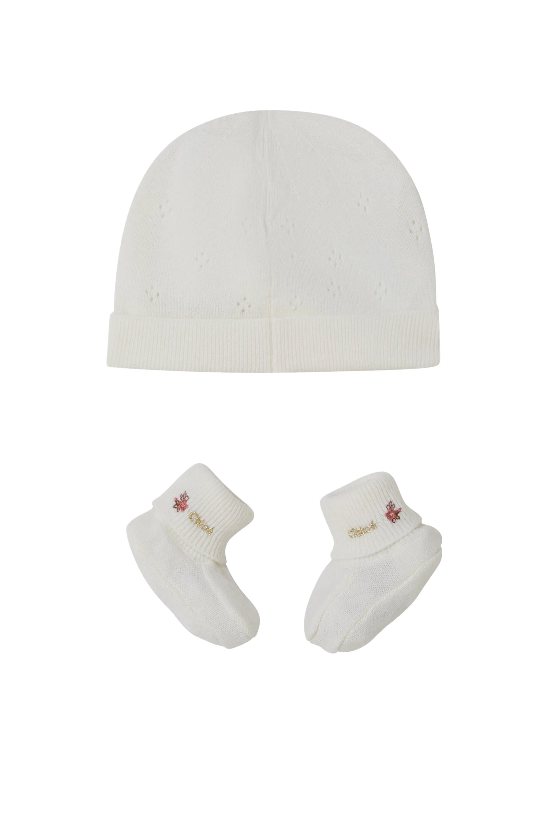 Kids Logo Knitted Beanie and Booties Gift Set