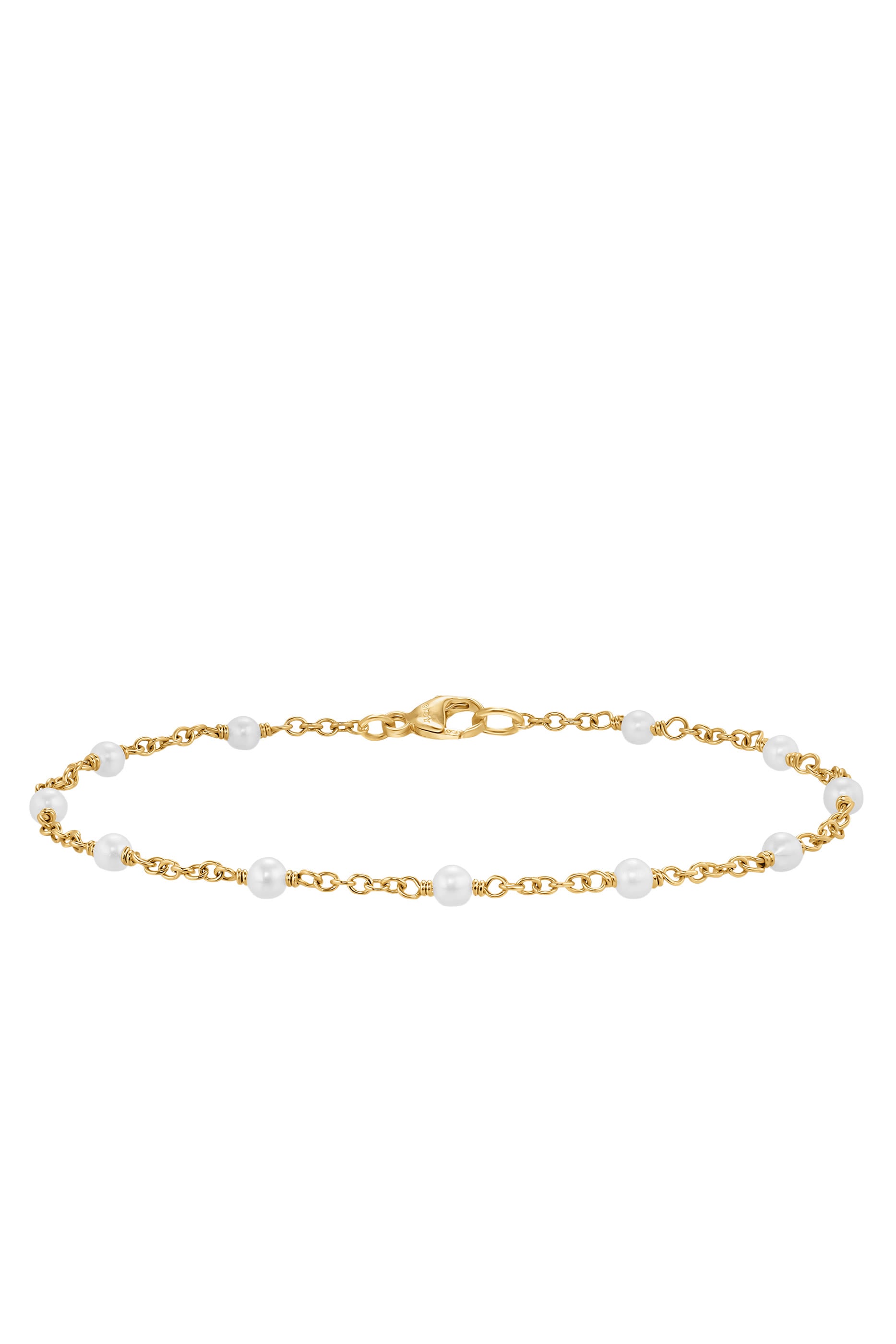  Pearl Classics Station Bracelet, 18K Yellow Gold