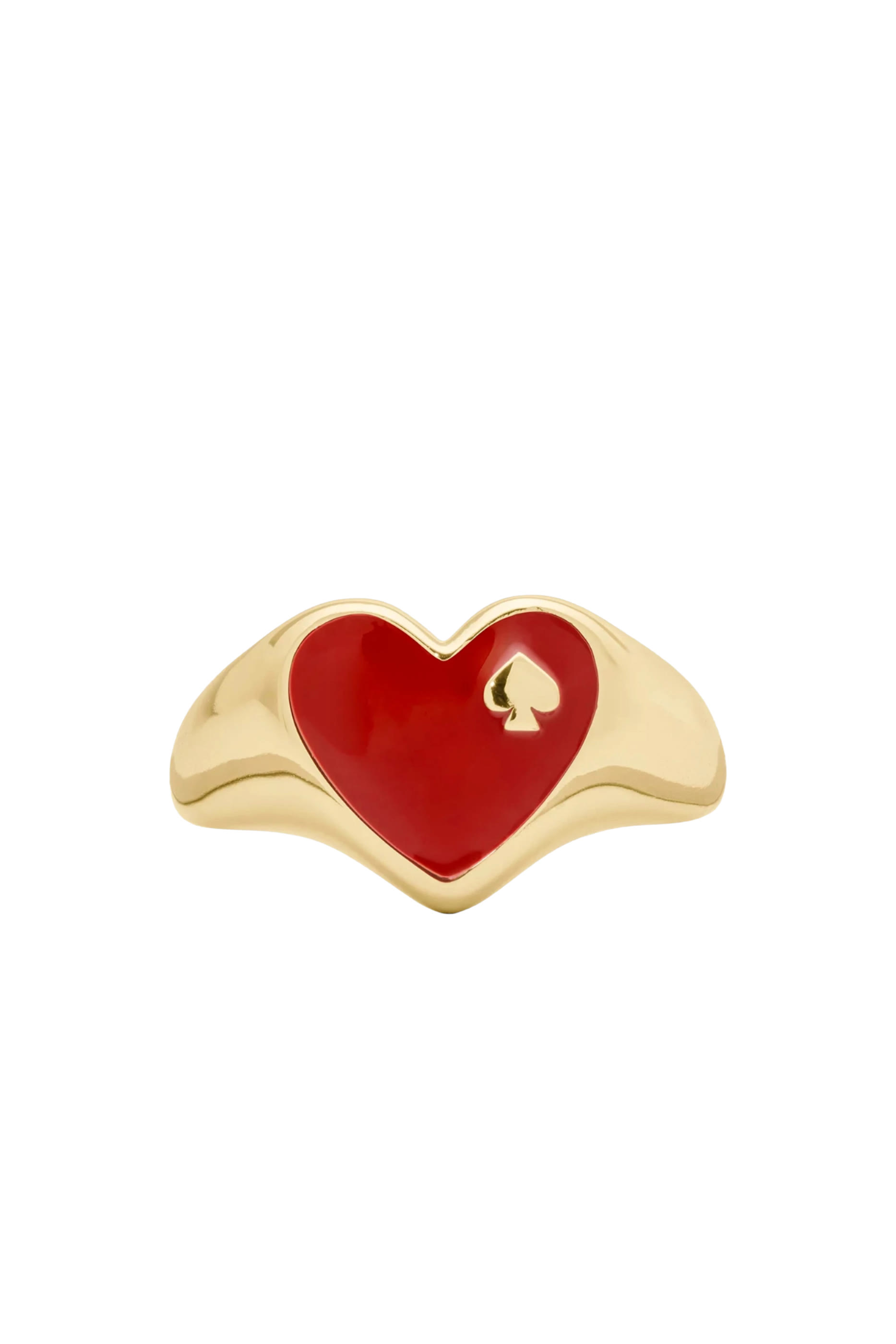 Heart And Spade Enamel Signet Ring