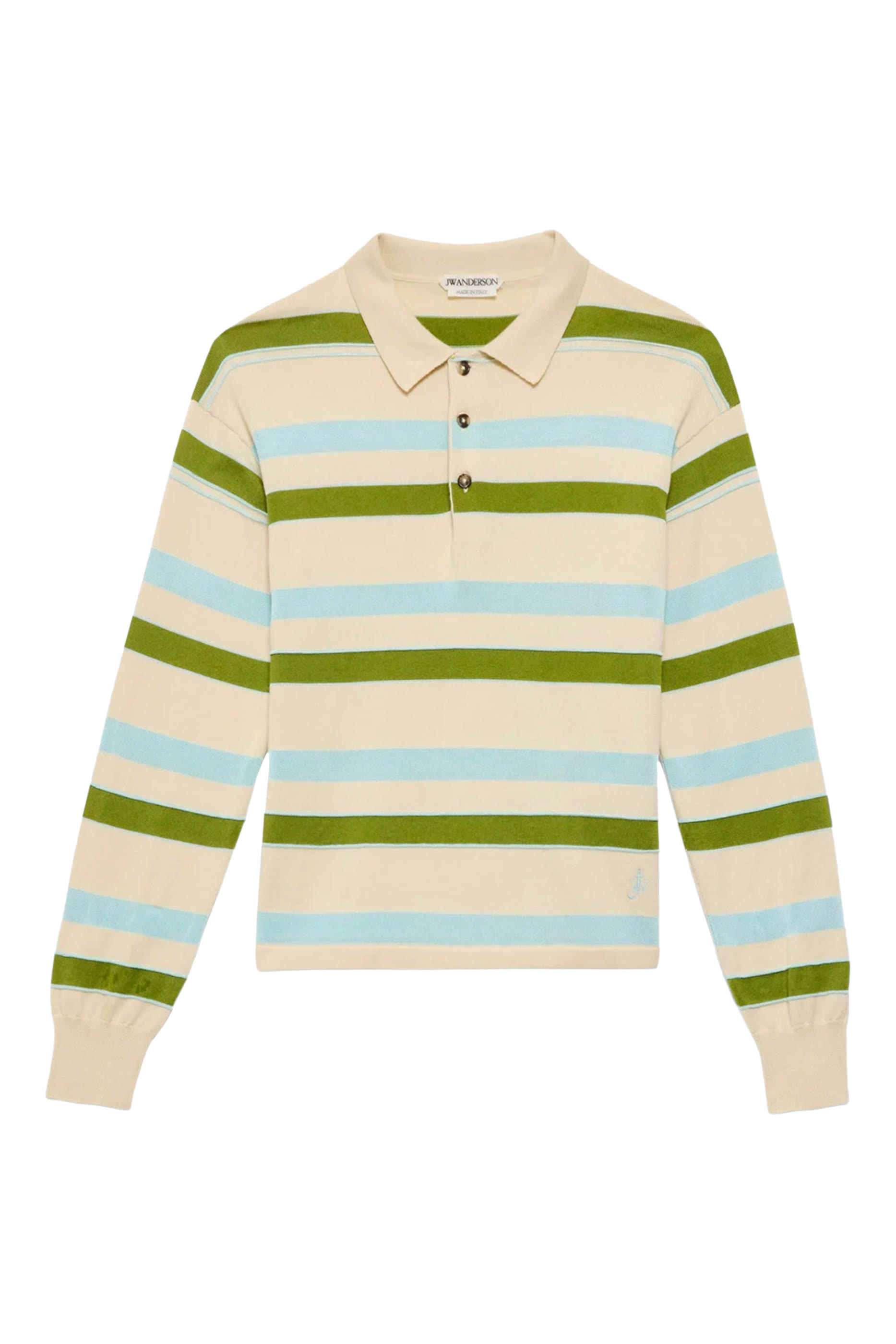 Knitted Striped Rugby Polo Top