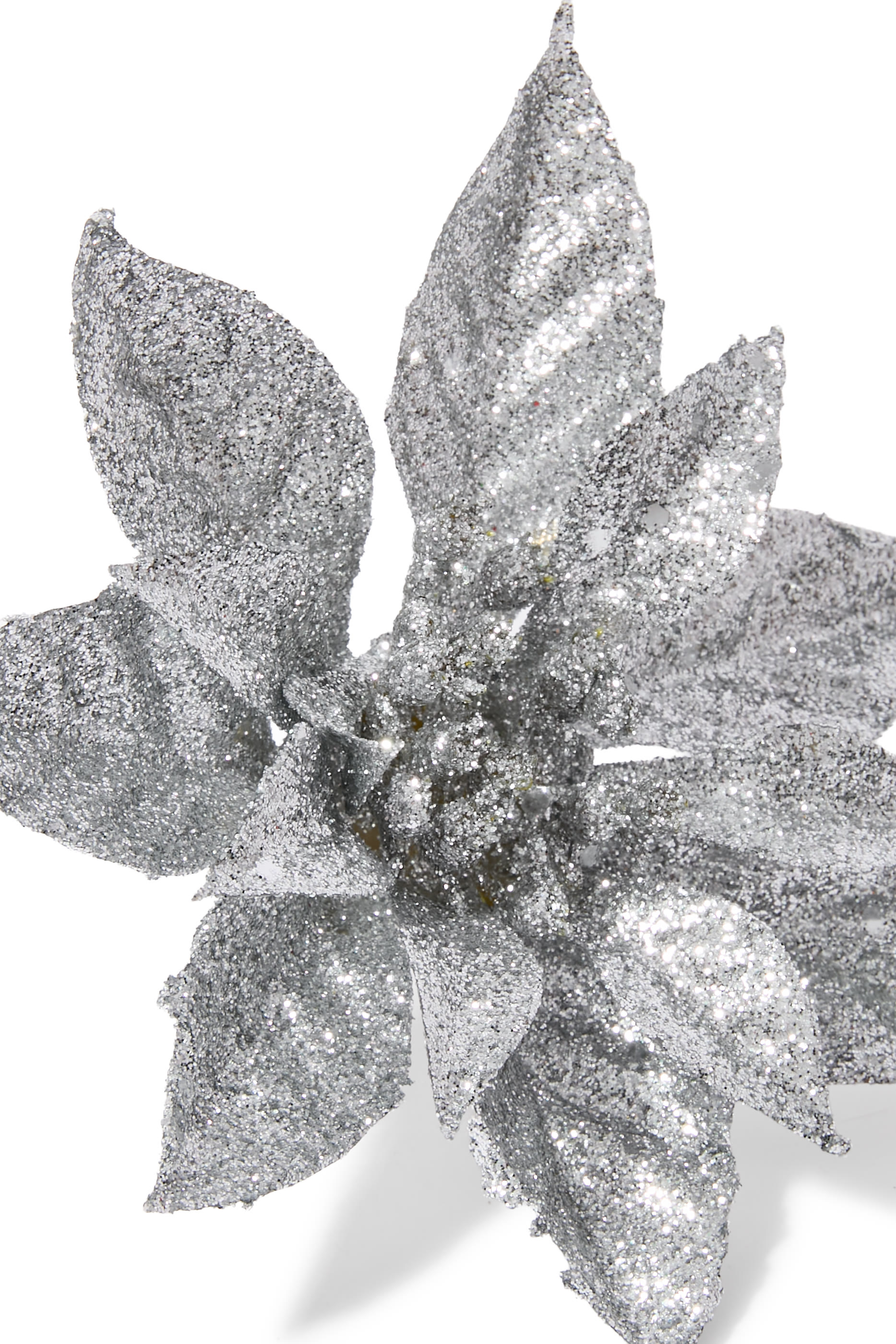Glitter Poinsettia on Clip
