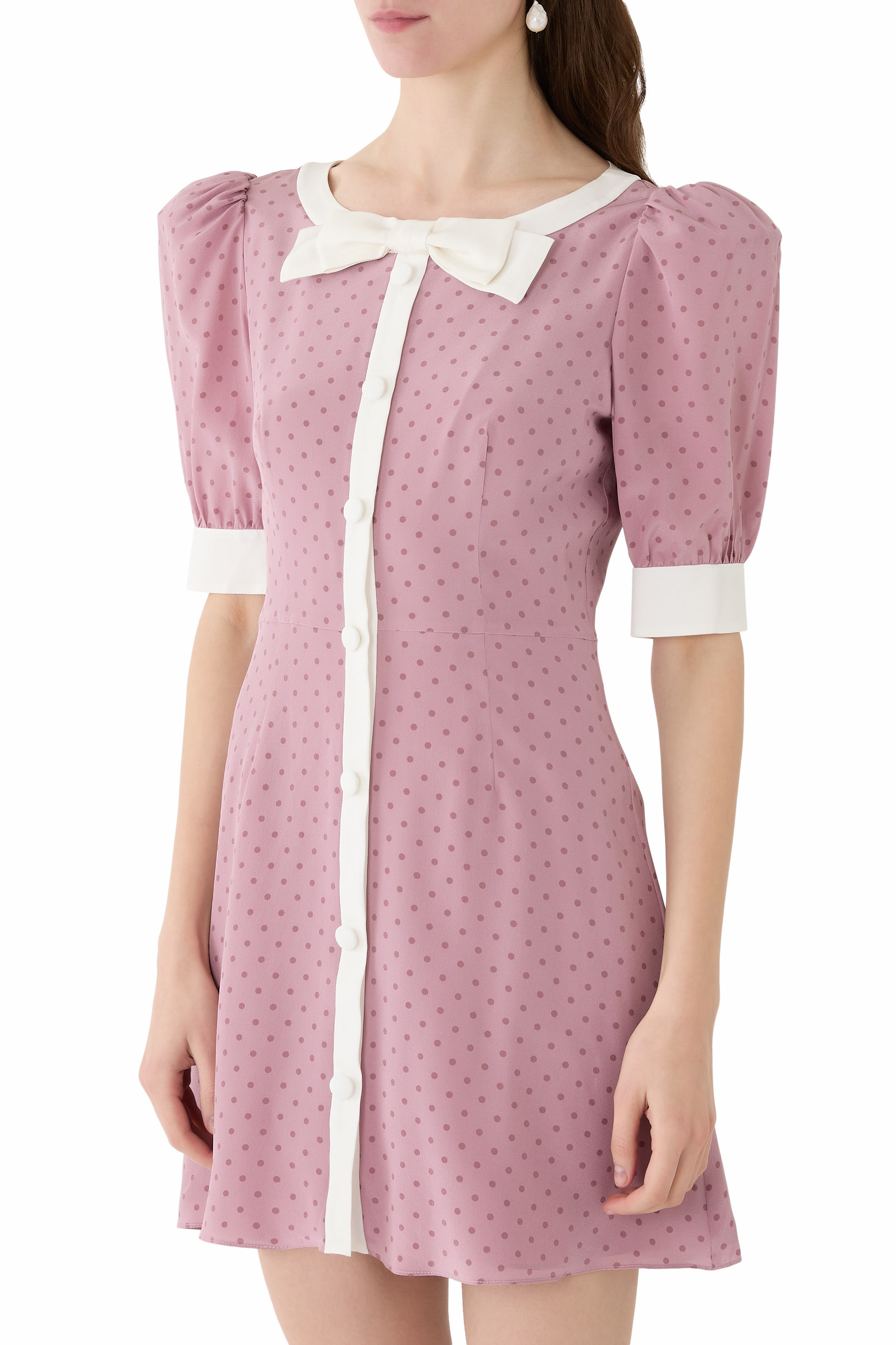 Polka Dot Print Mini Dress